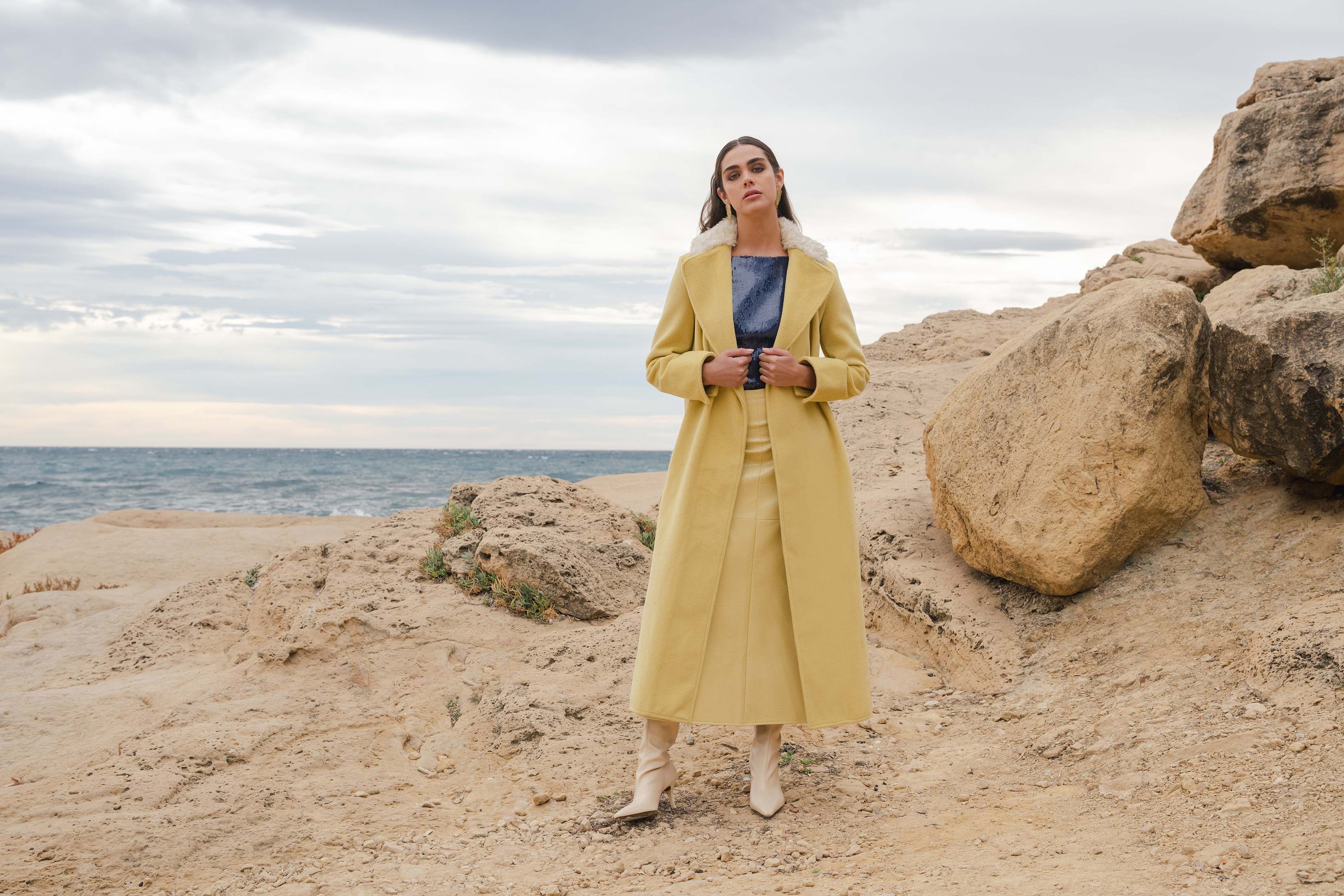 VINA LONG SKIRT CROCO YELLOW