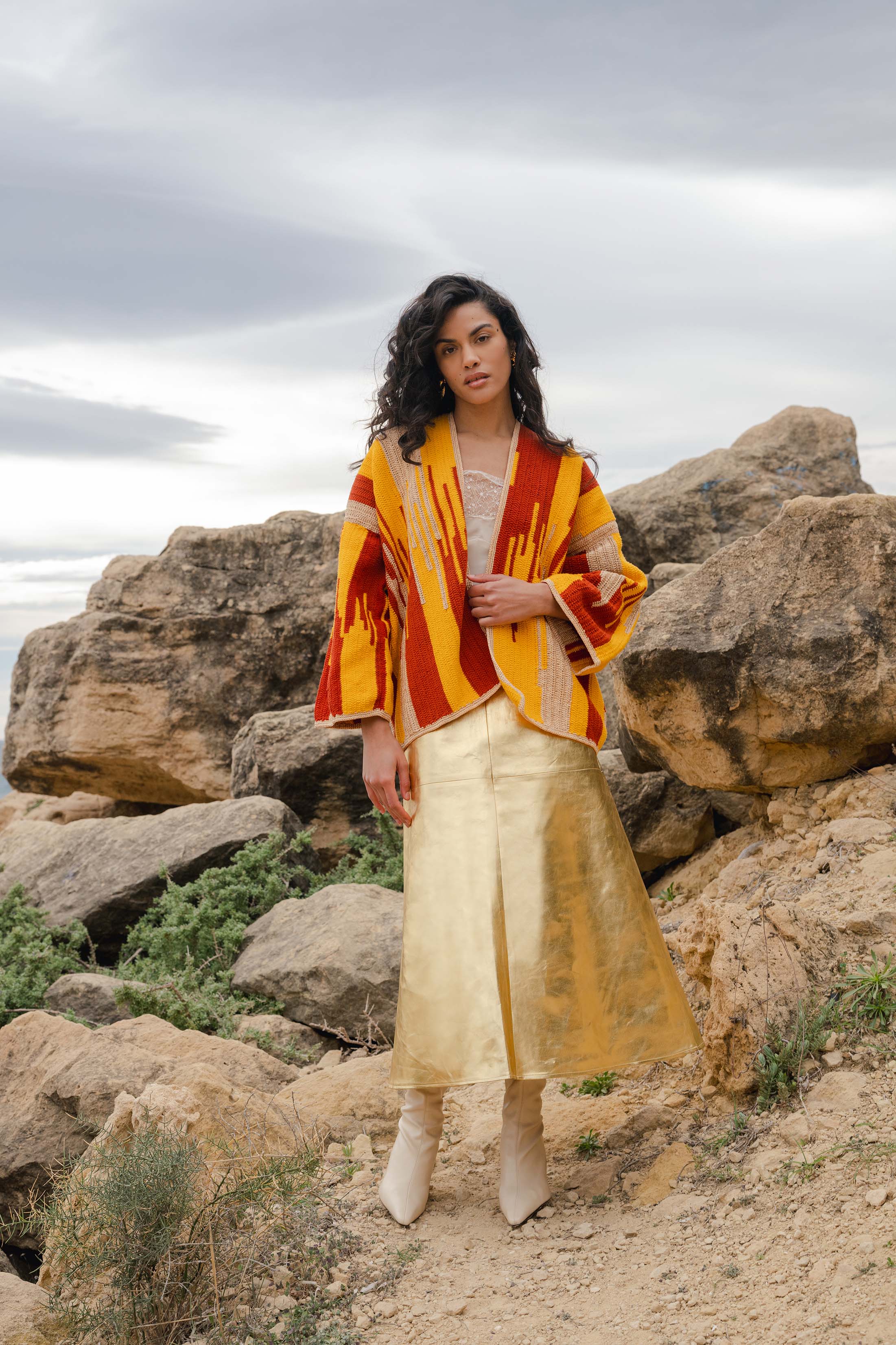 JADE JACKET BRICK/GOLD/MUSTARD