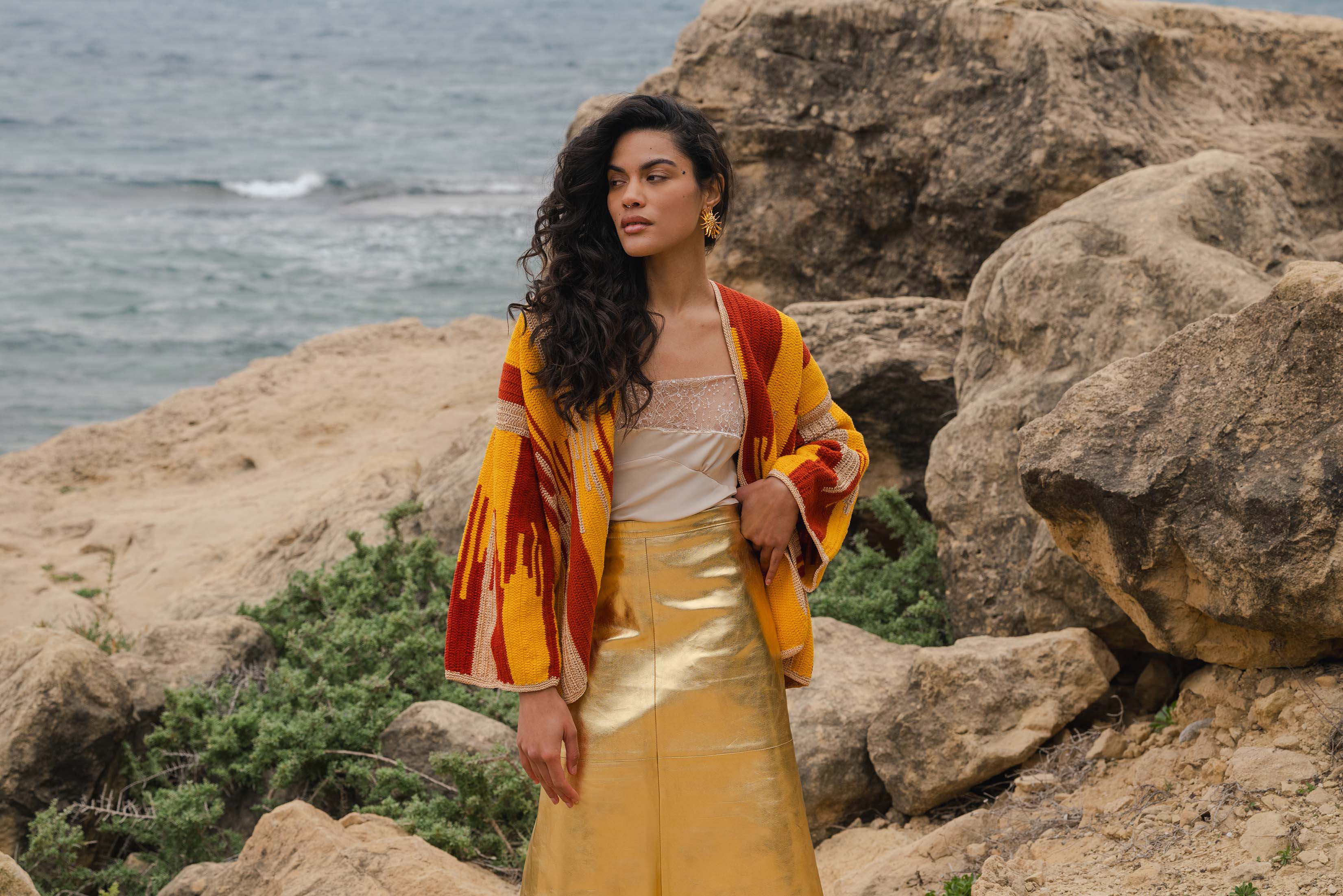 JADE JACKET BRICK/GOLD/MUSTARD