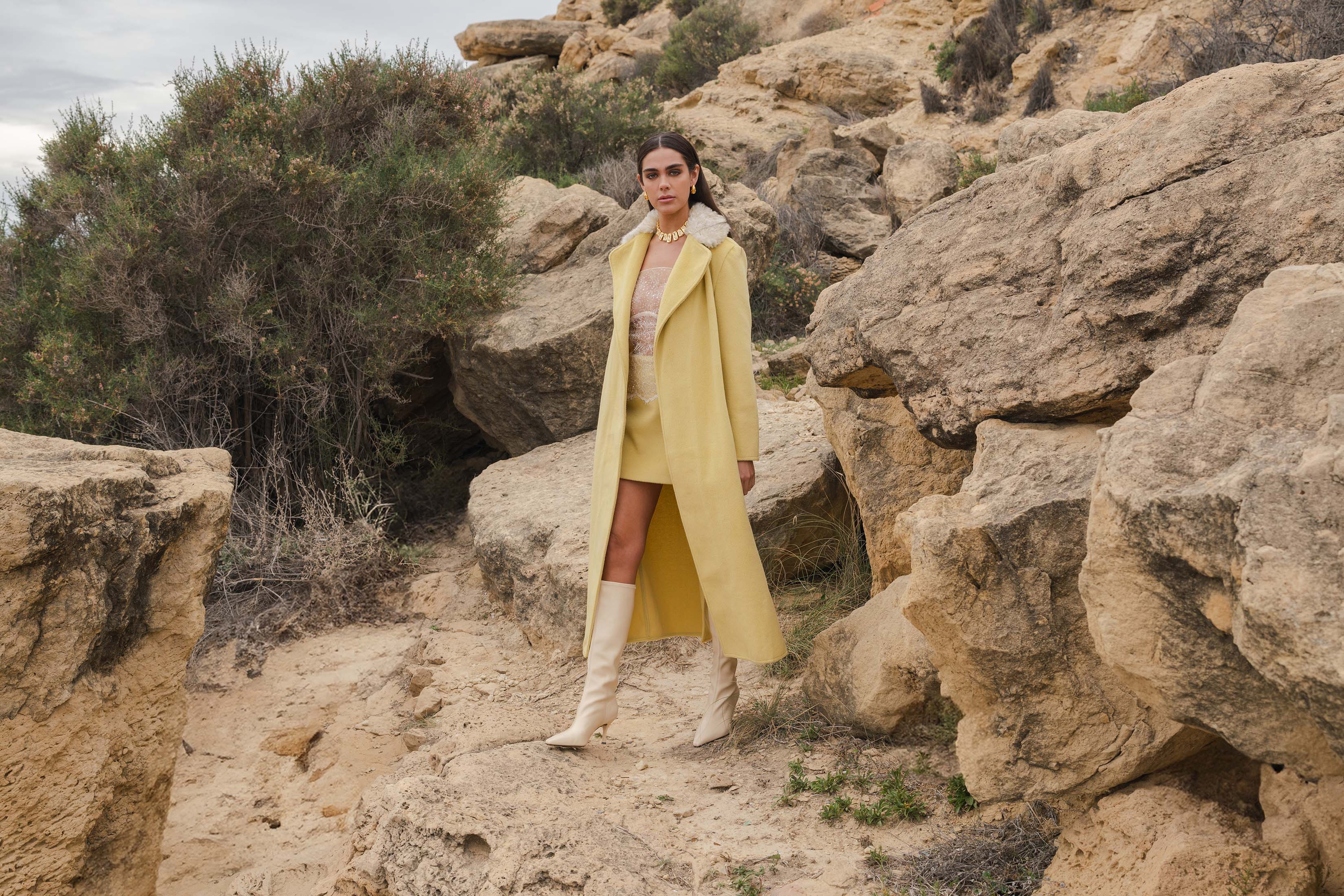 INES SKIRT WOOL YELLOW