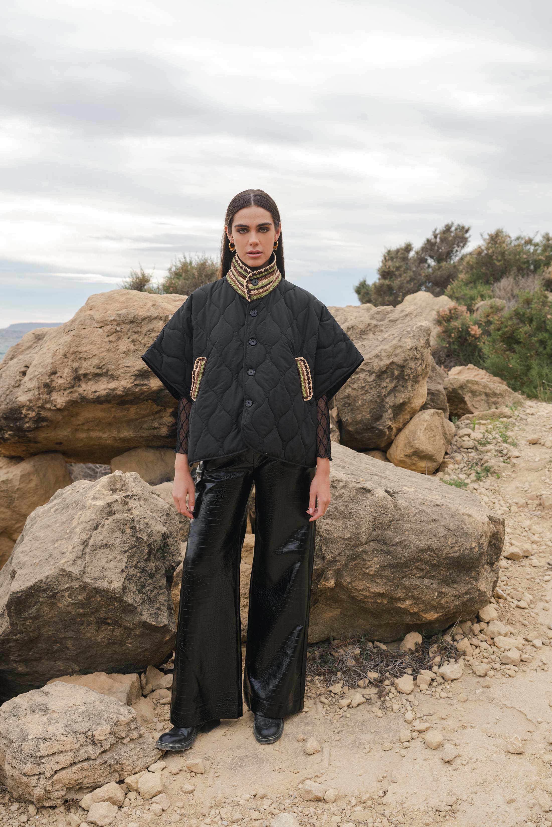 LIONA PANTS CROCO BLACK