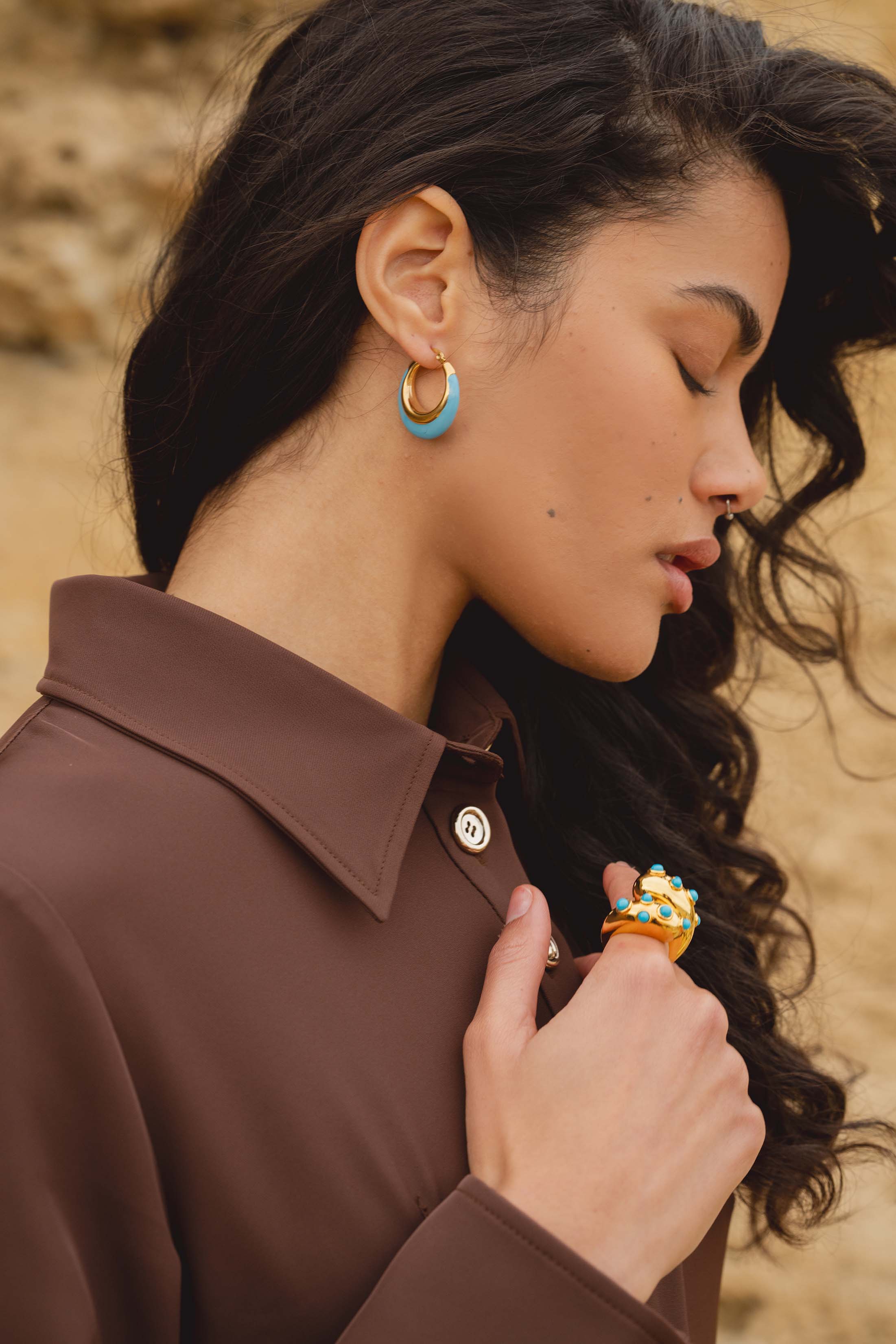 BLOOP EARRINGS TURQUOISE