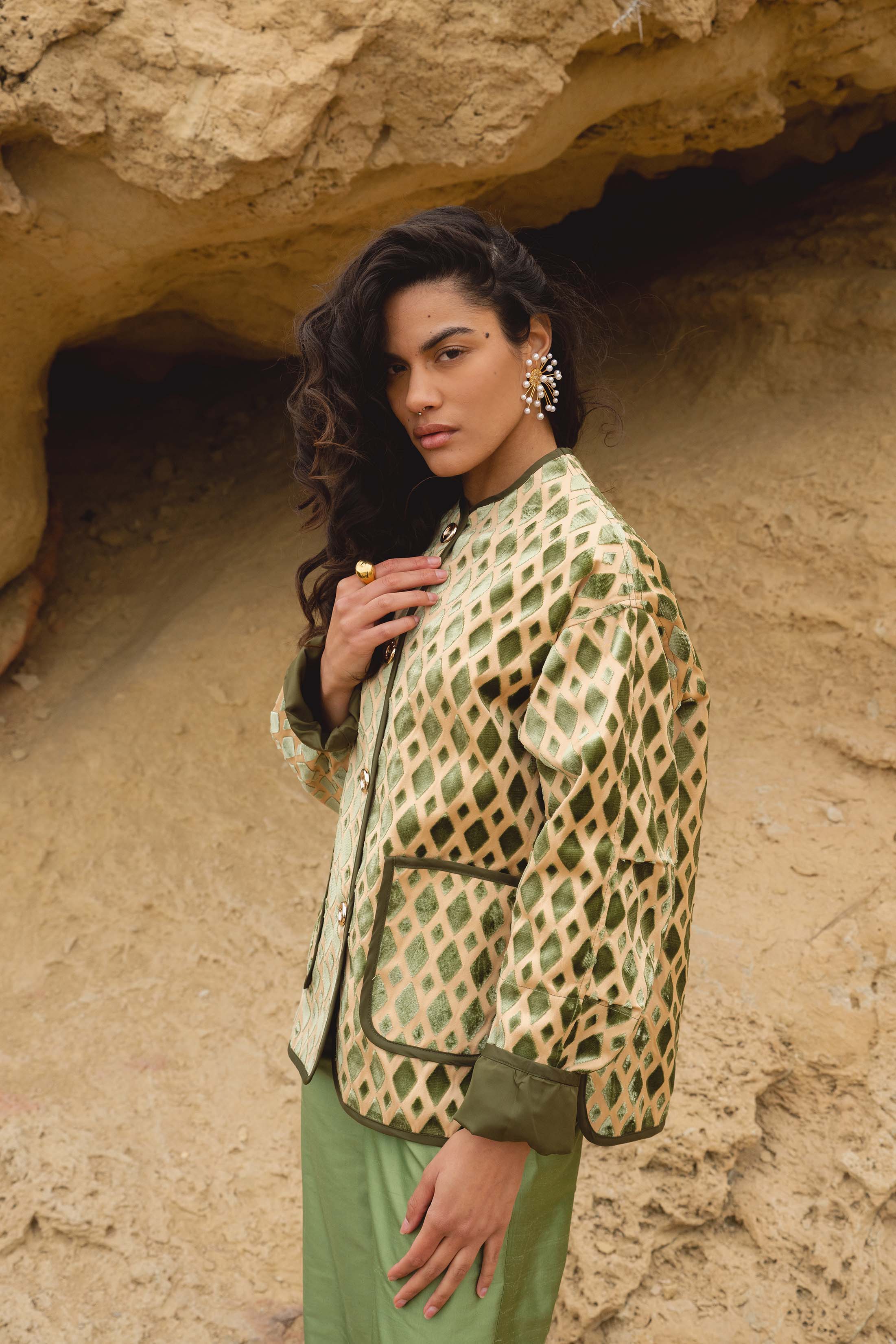 ROMAN JACKET JACQUARD LOSANGE PRINT