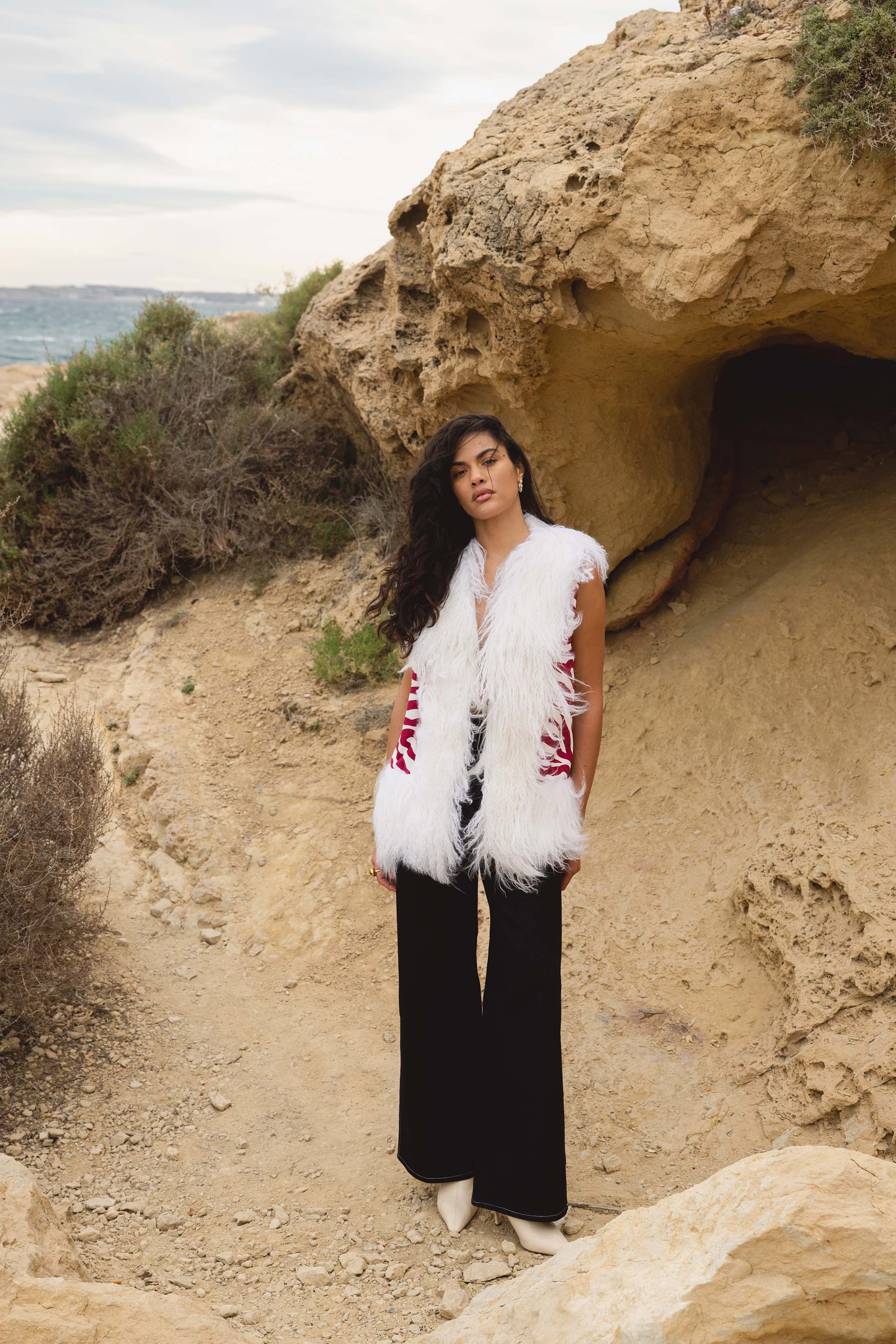 ZELLA GILET ZEBRA RED/WHITE