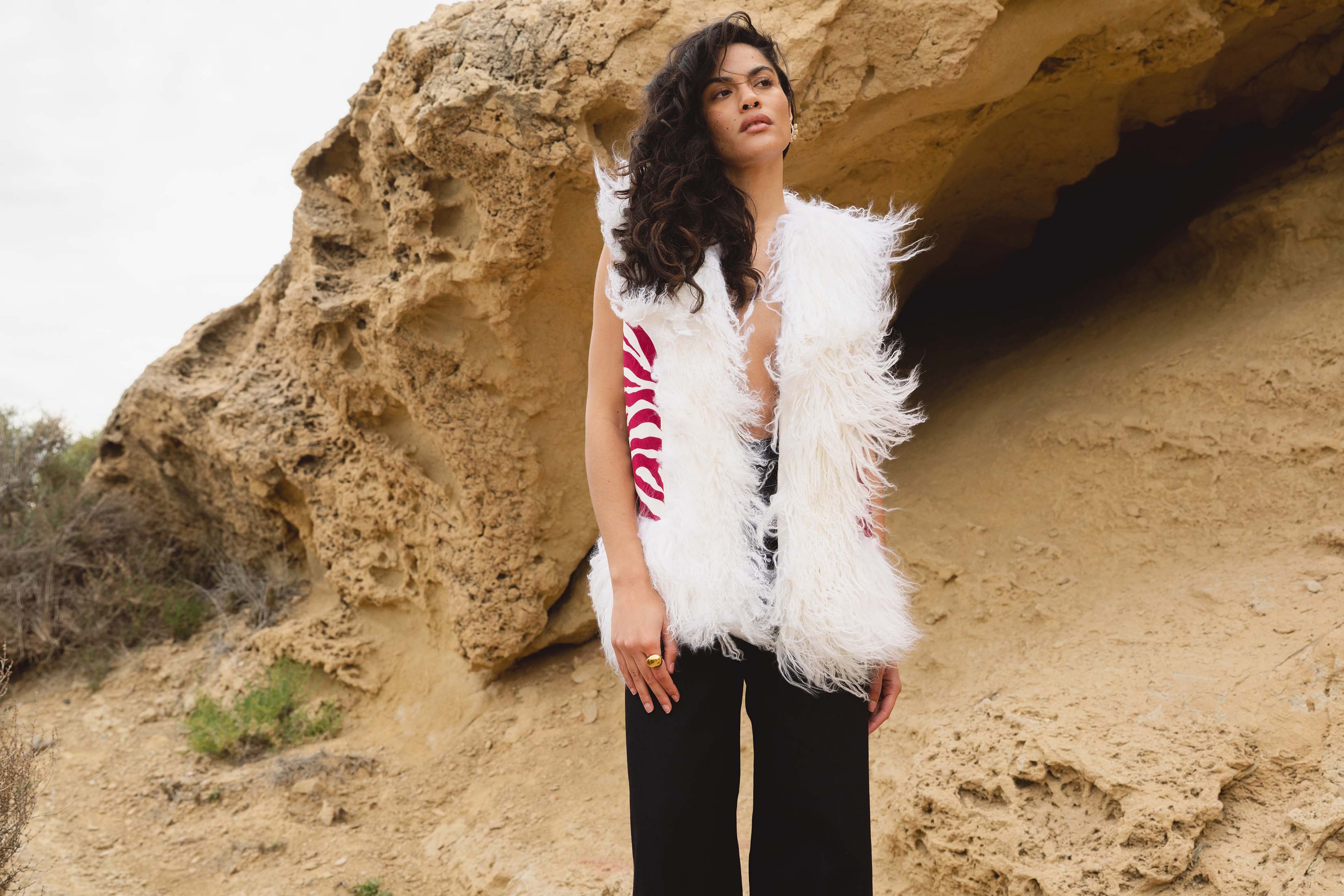 ZELLA GILET ZEBRA RED/WHITE