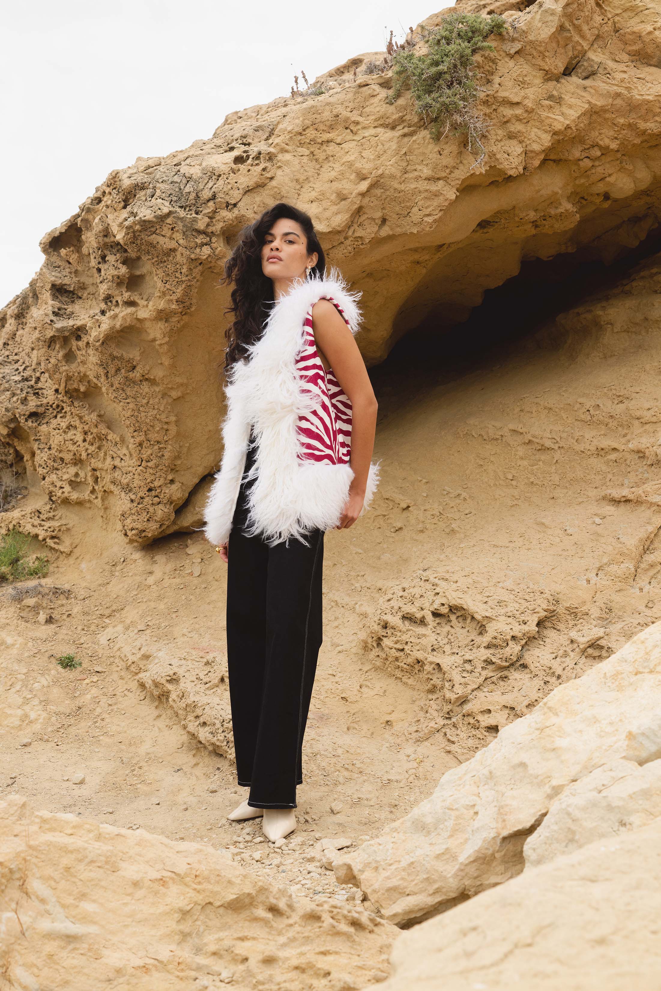 ZELLA GILET ZEBRA RED/WHITE