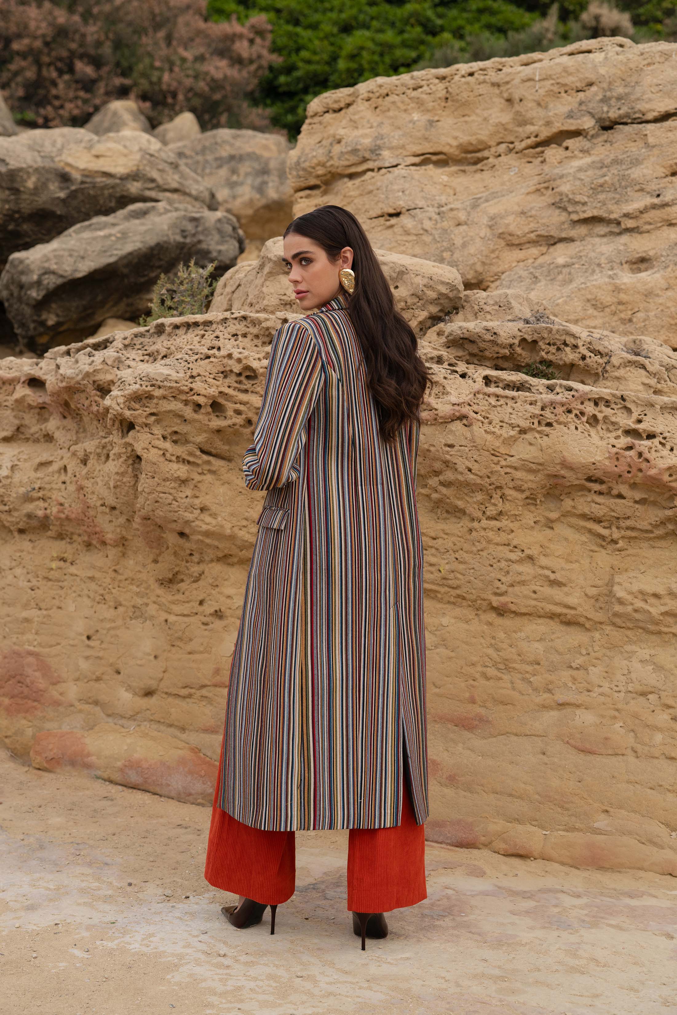 ZIMRAN COAT STRIPED MULTICOLOR