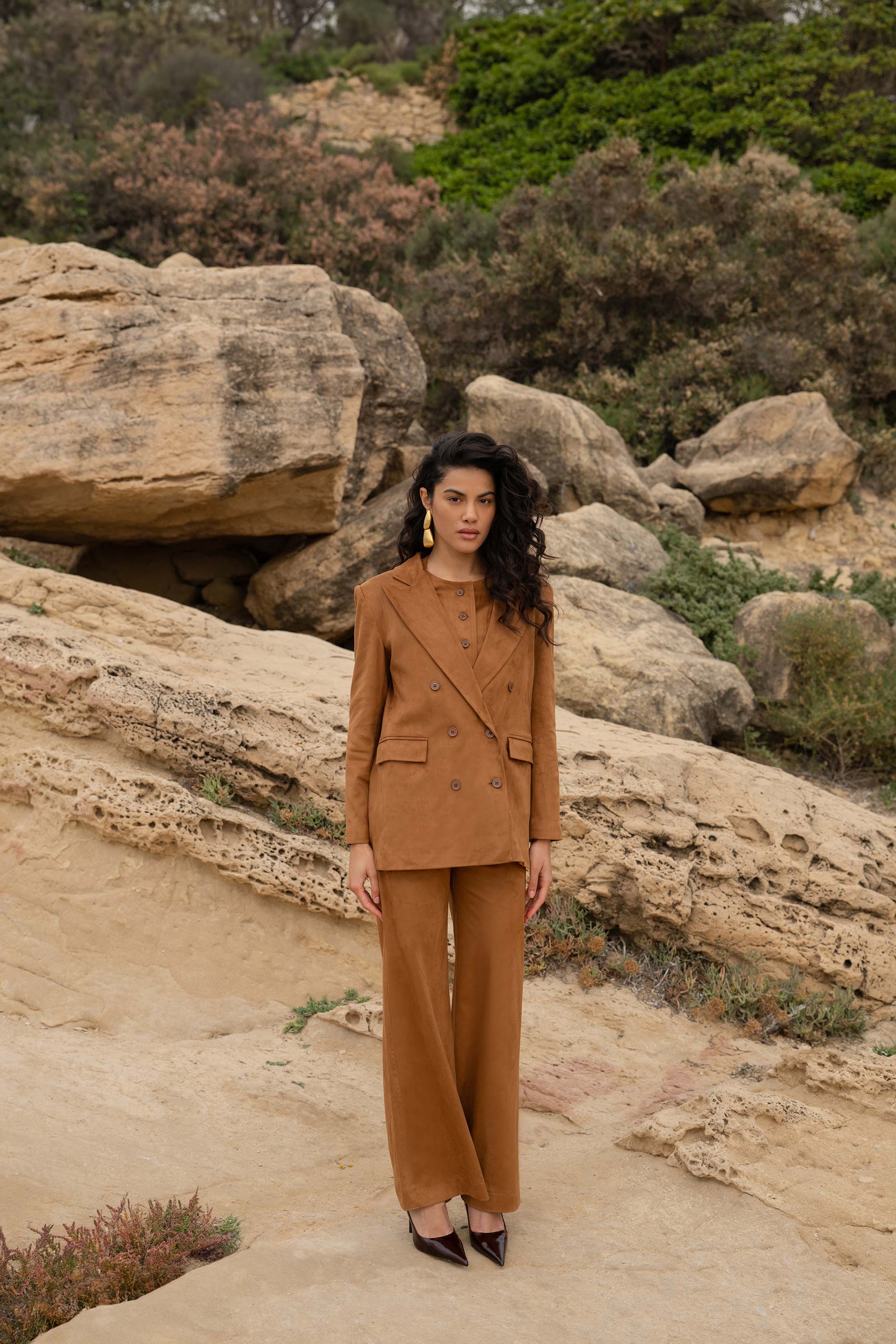 LIONA PANTS SUEDE CAMEL