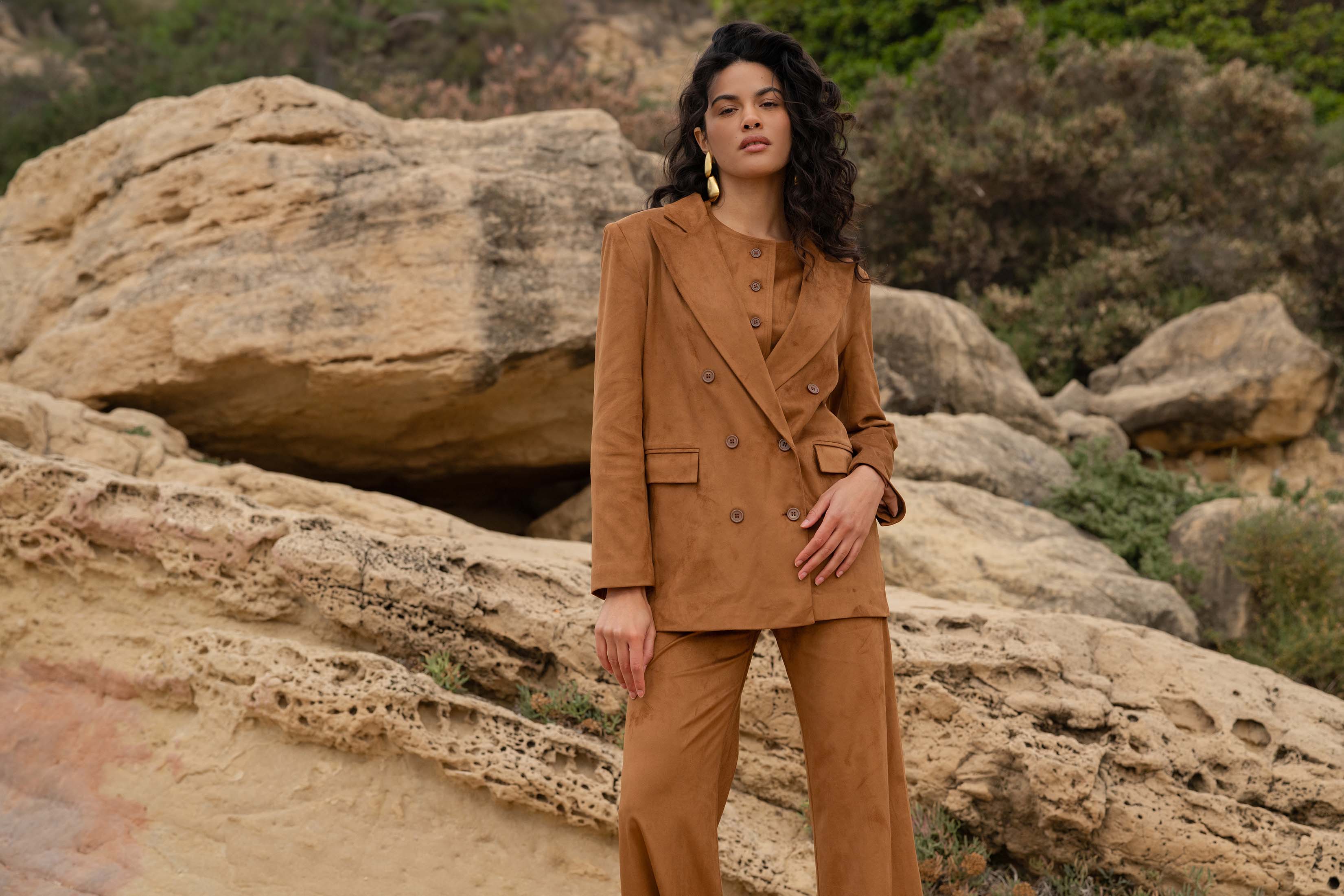 LIONA PANTS SUEDE CAMEL