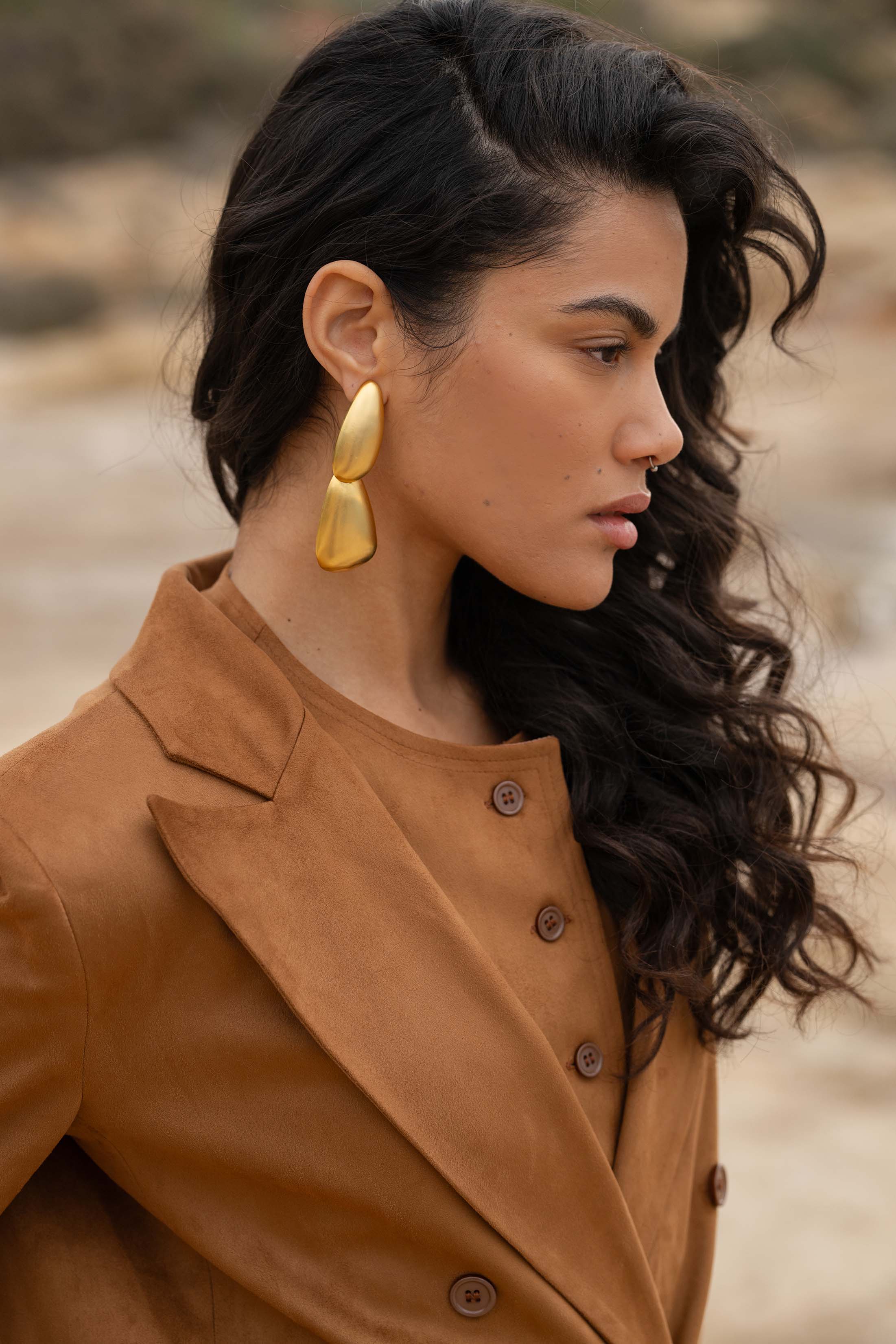 TAR GILET SUEDE CAMEL