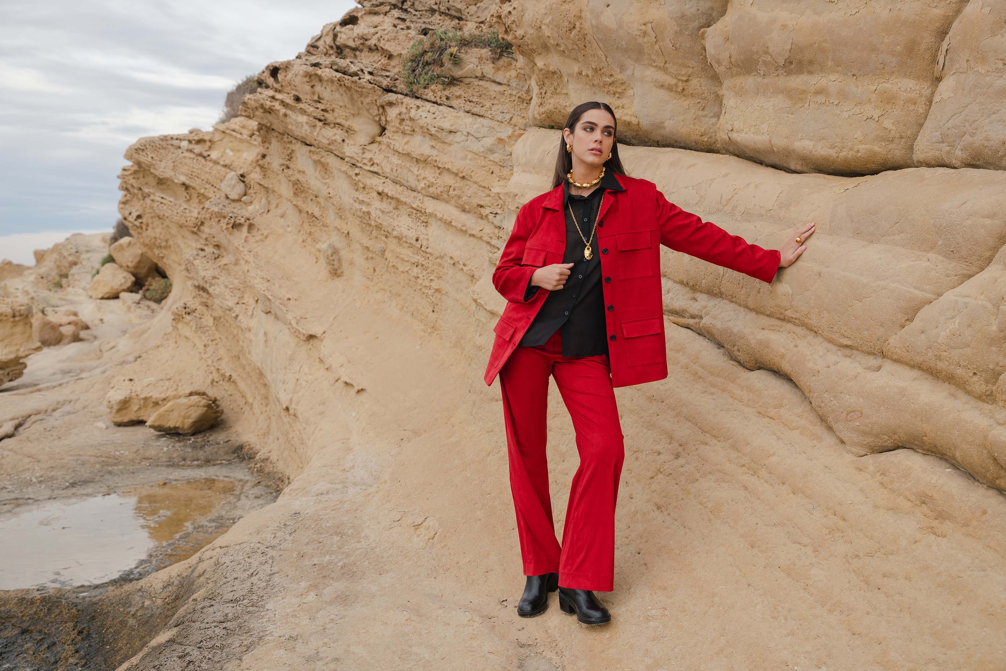 NIX JACKET SUEDE RED