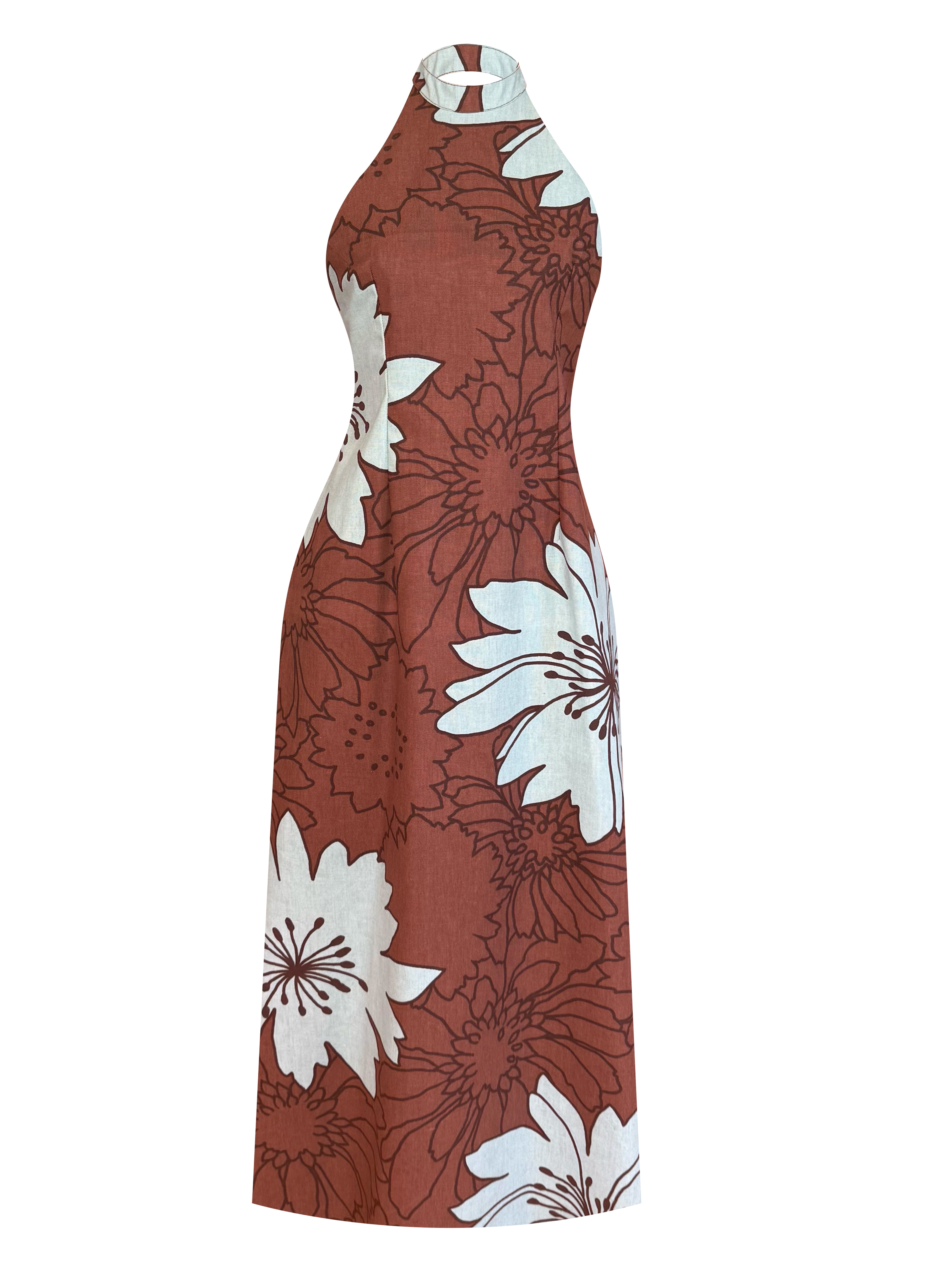 PANA DRESS LIN IMPRIME BROWN
