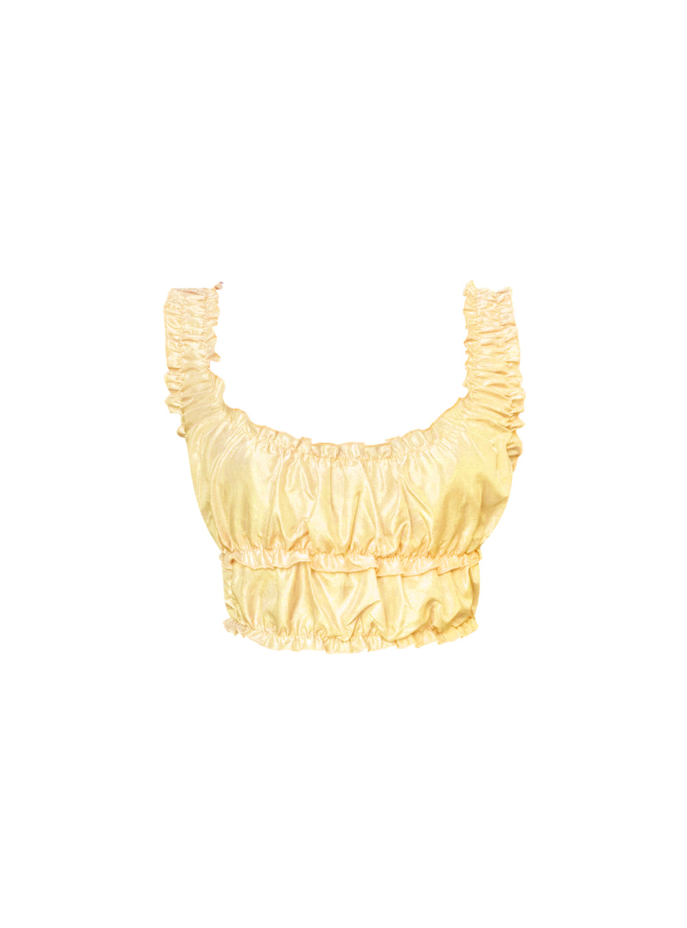 PETAL TOP TAFFETA YELLOW GOLD
