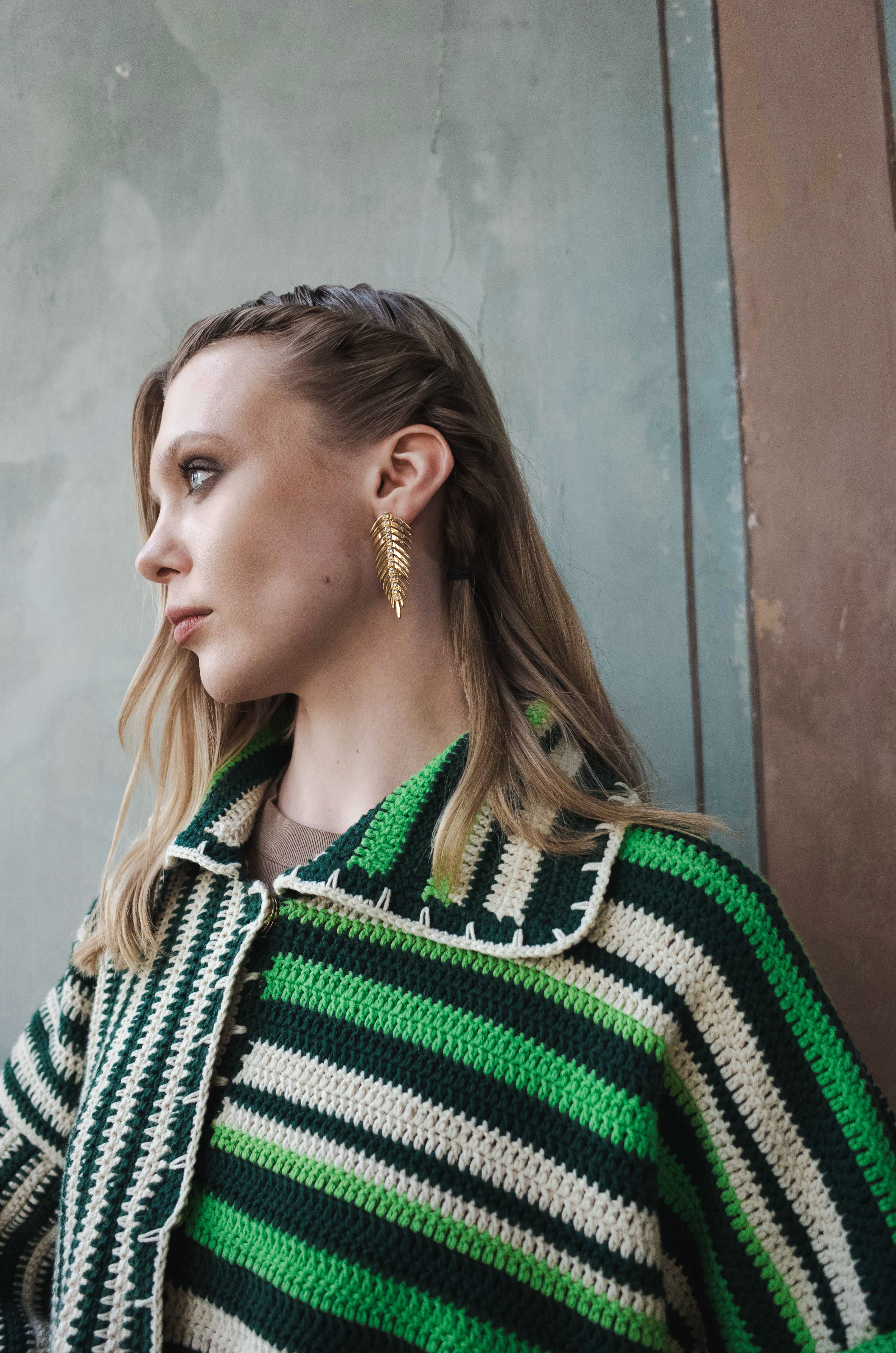 DARIA JACKET DUAL-STRIPED GREEN OS