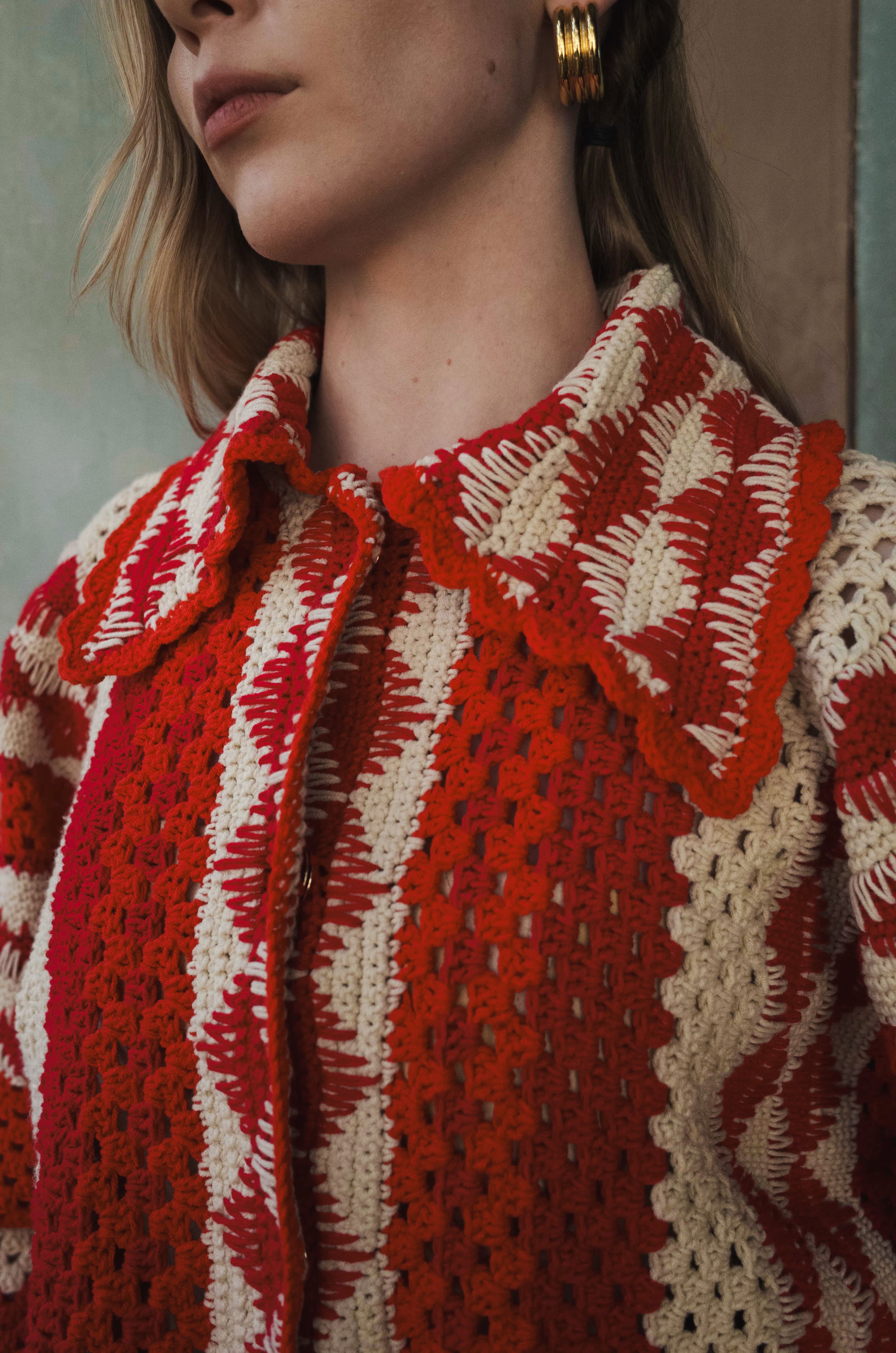 TALULAH JACKET BEIGE/RED OS