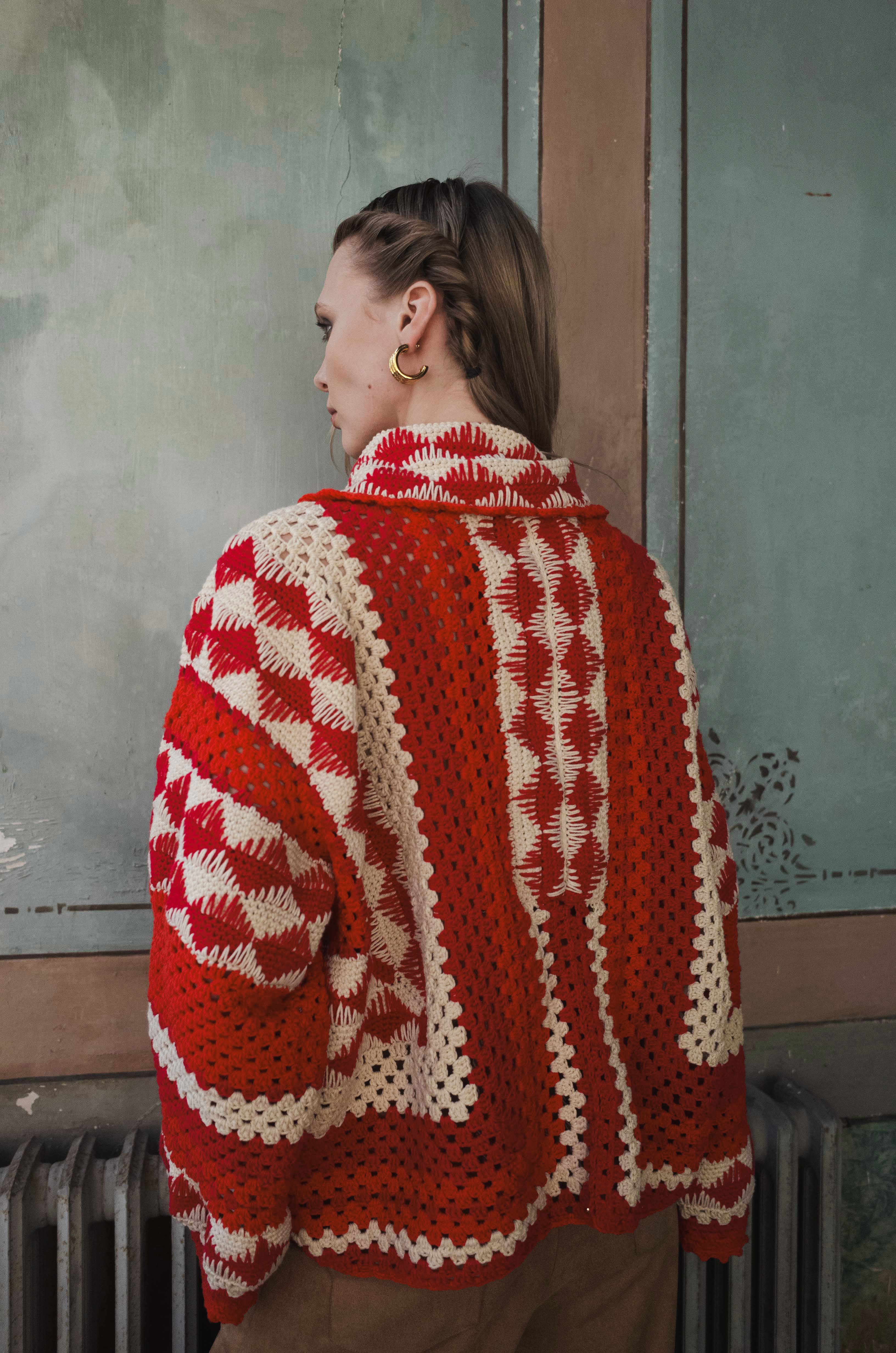 TALULAH JACKET BEIGE/RED OS