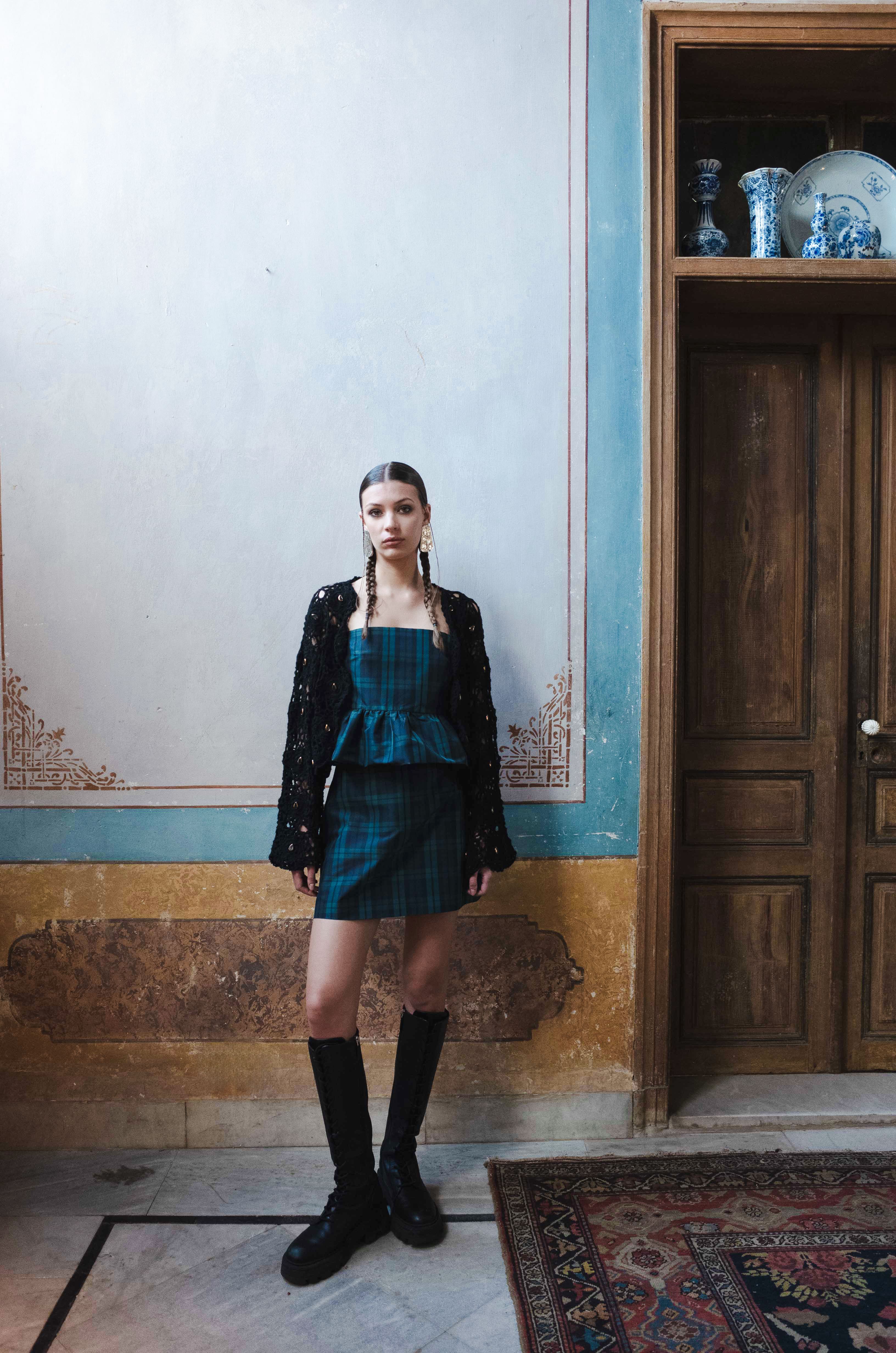 MAYRA KNIT CARDIGAN BLACK WITH CRYSTALS OS