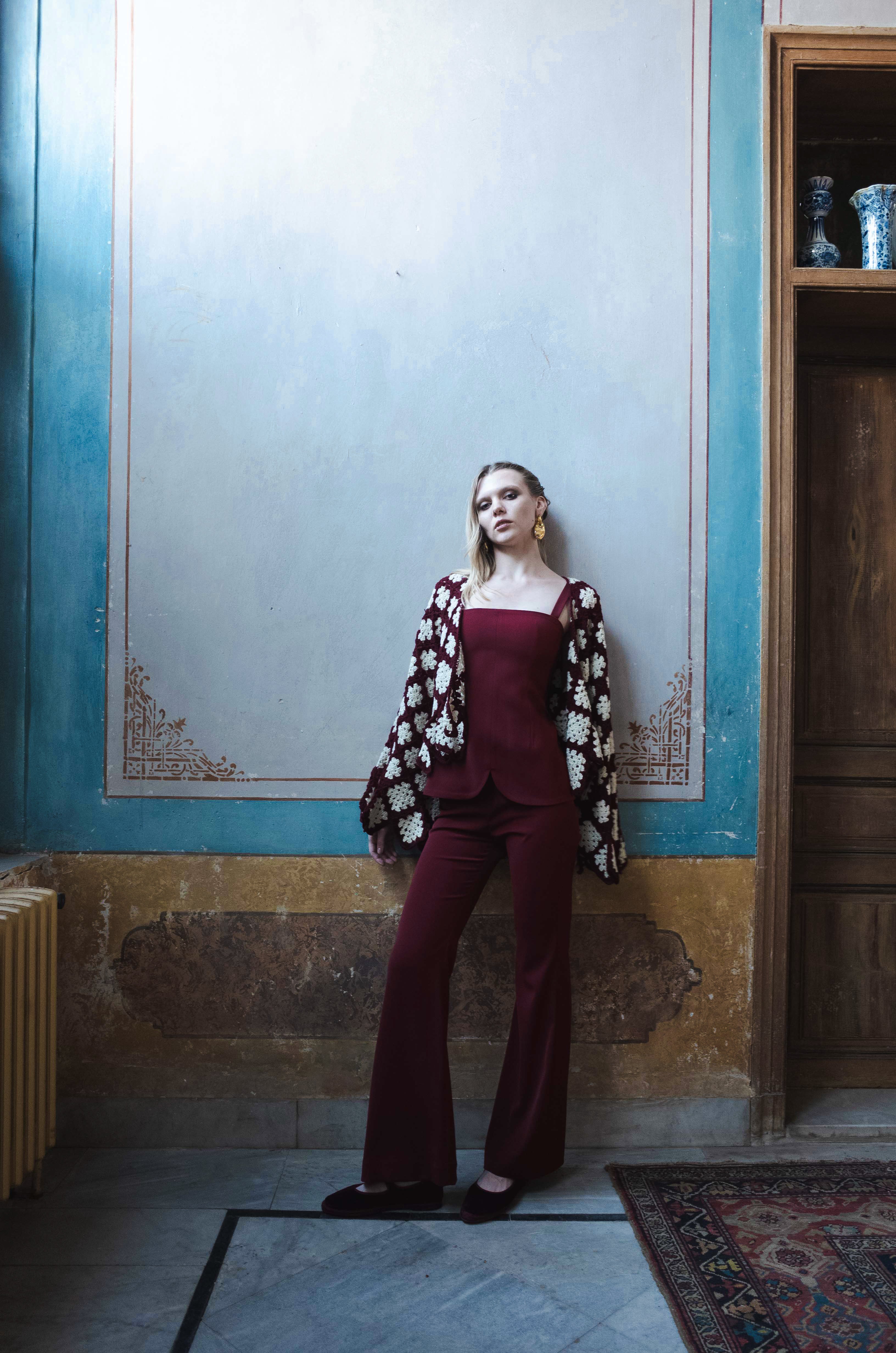 ROSA CARDIGAN BURGUNDY OS