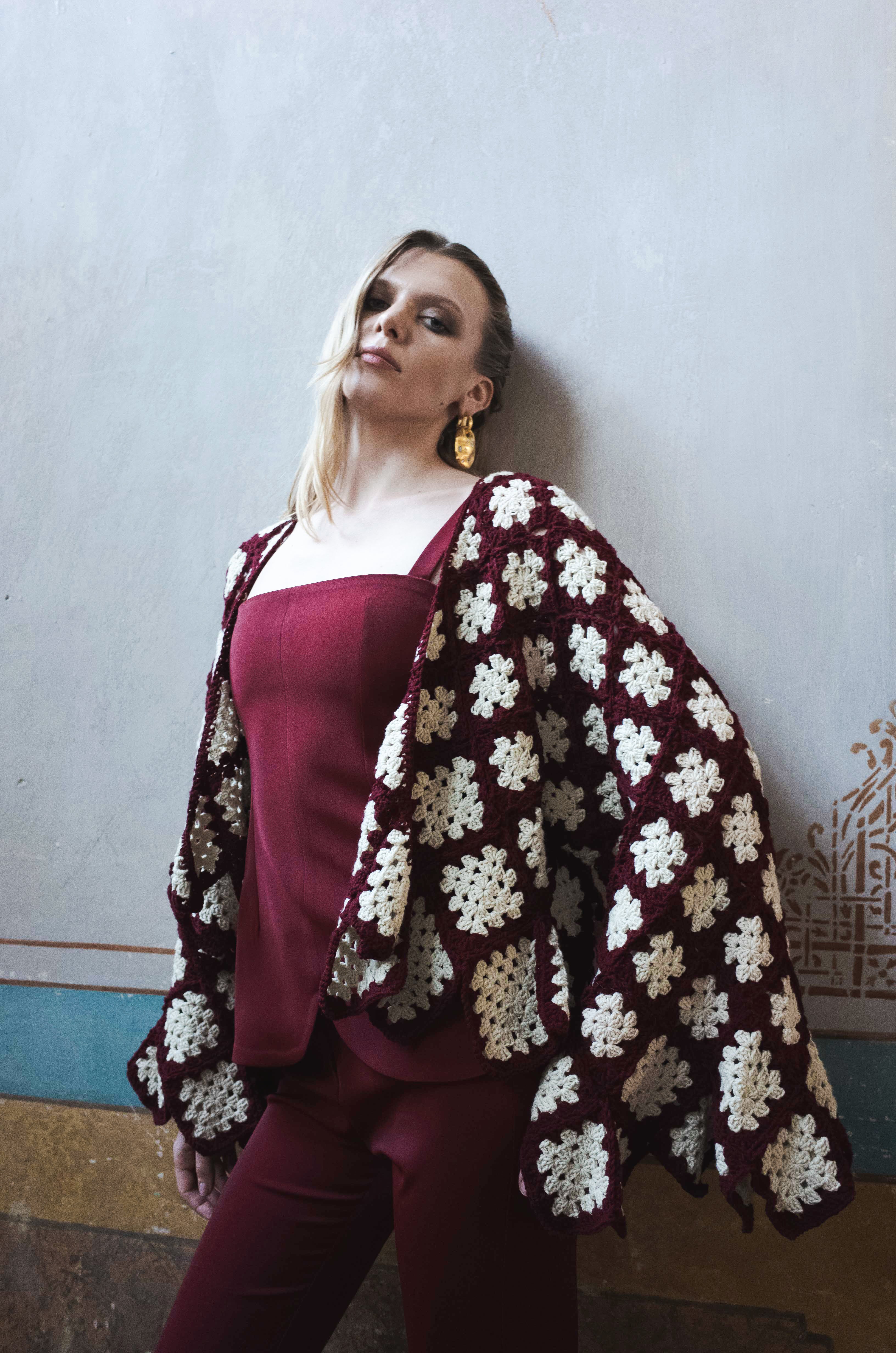 ROSA CARDIGAN BURGUNDY OS