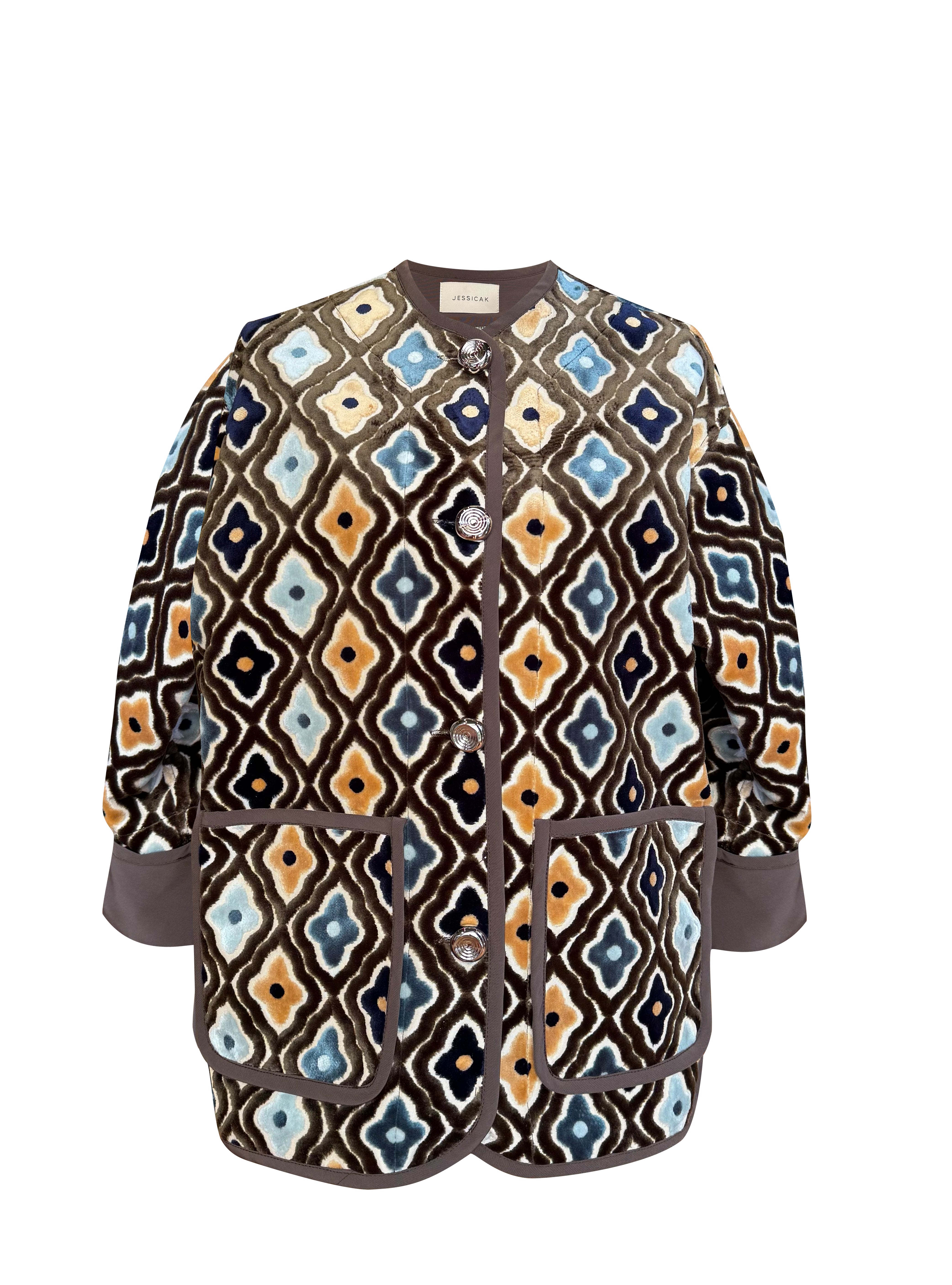 ROMAN JACKET JACQUARD DARK GREEN FLOWER PRINT