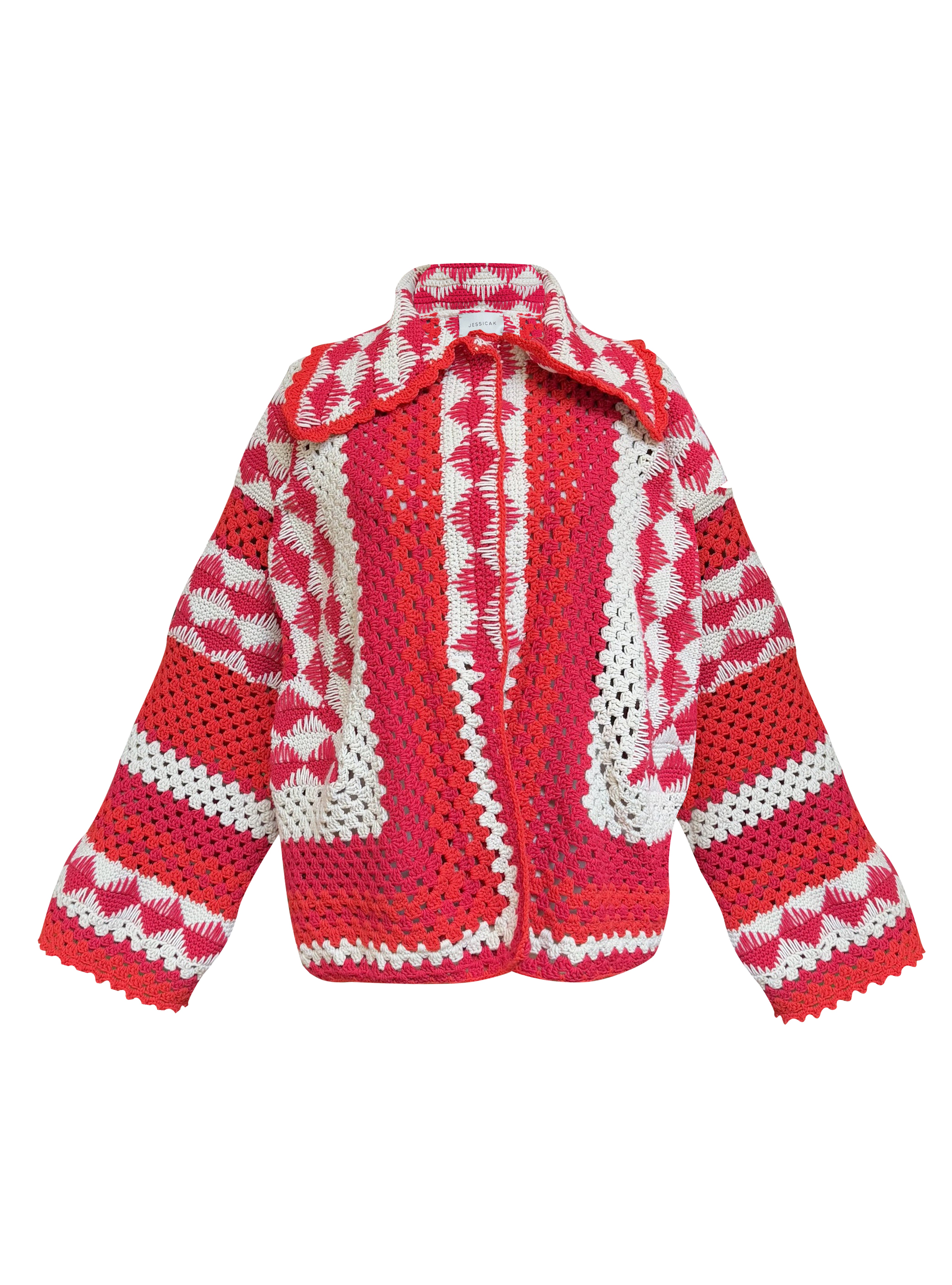 TALULAH JACKET BEIGE/RED OS