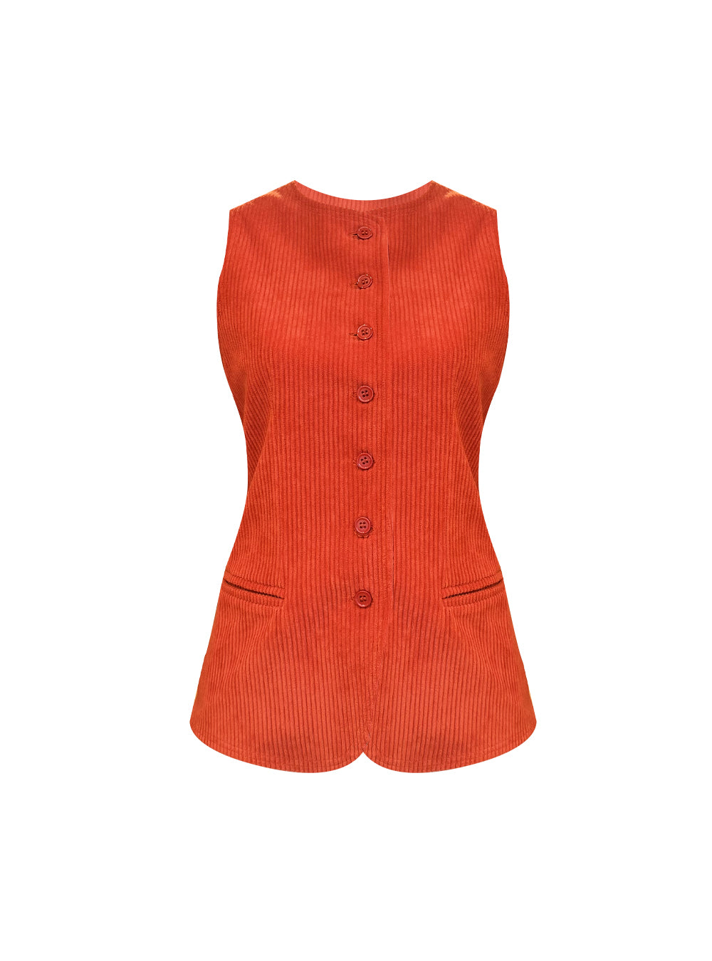 TAR GILET CORDUROY BRIQUE