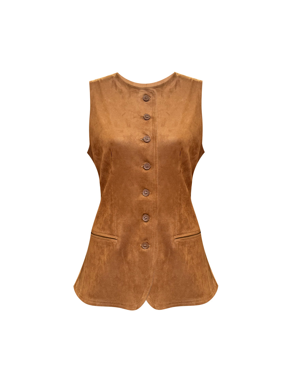 TAR GILET SUEDE CAMEL