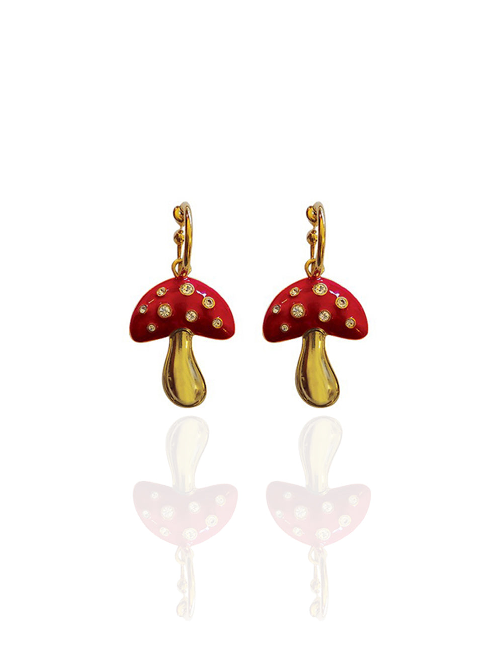 TRUMPET EARRINGS RED WHITE
