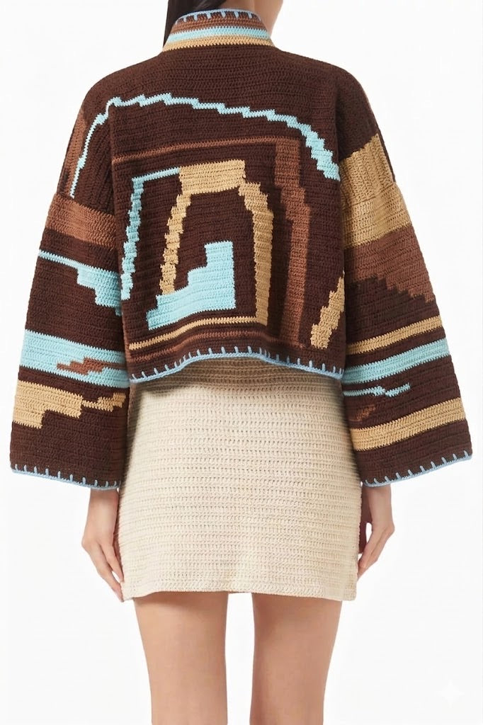 KIONA JACKET BROWN/AQUA OS
