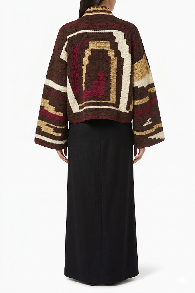 KIONA JACKET BROWN/BURGUNDY OS