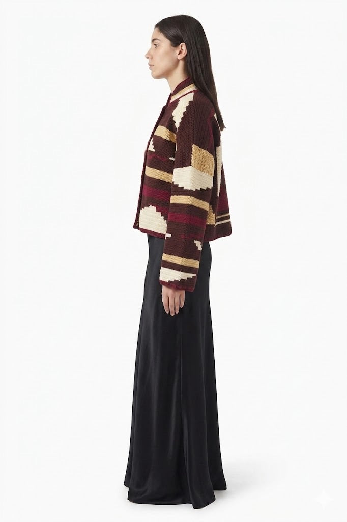 KIONA JACKET BROWN/BURGUNDY OS