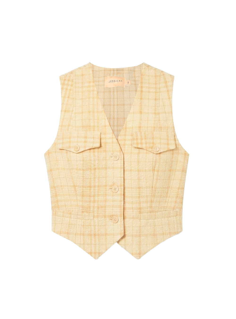 VESPER GILET CARREAUX BUTTER YELLOW
