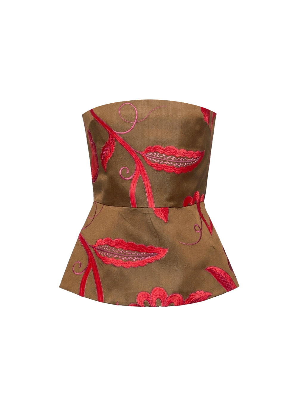 VEYA CORSET JACQUARD FLEURI MARRON