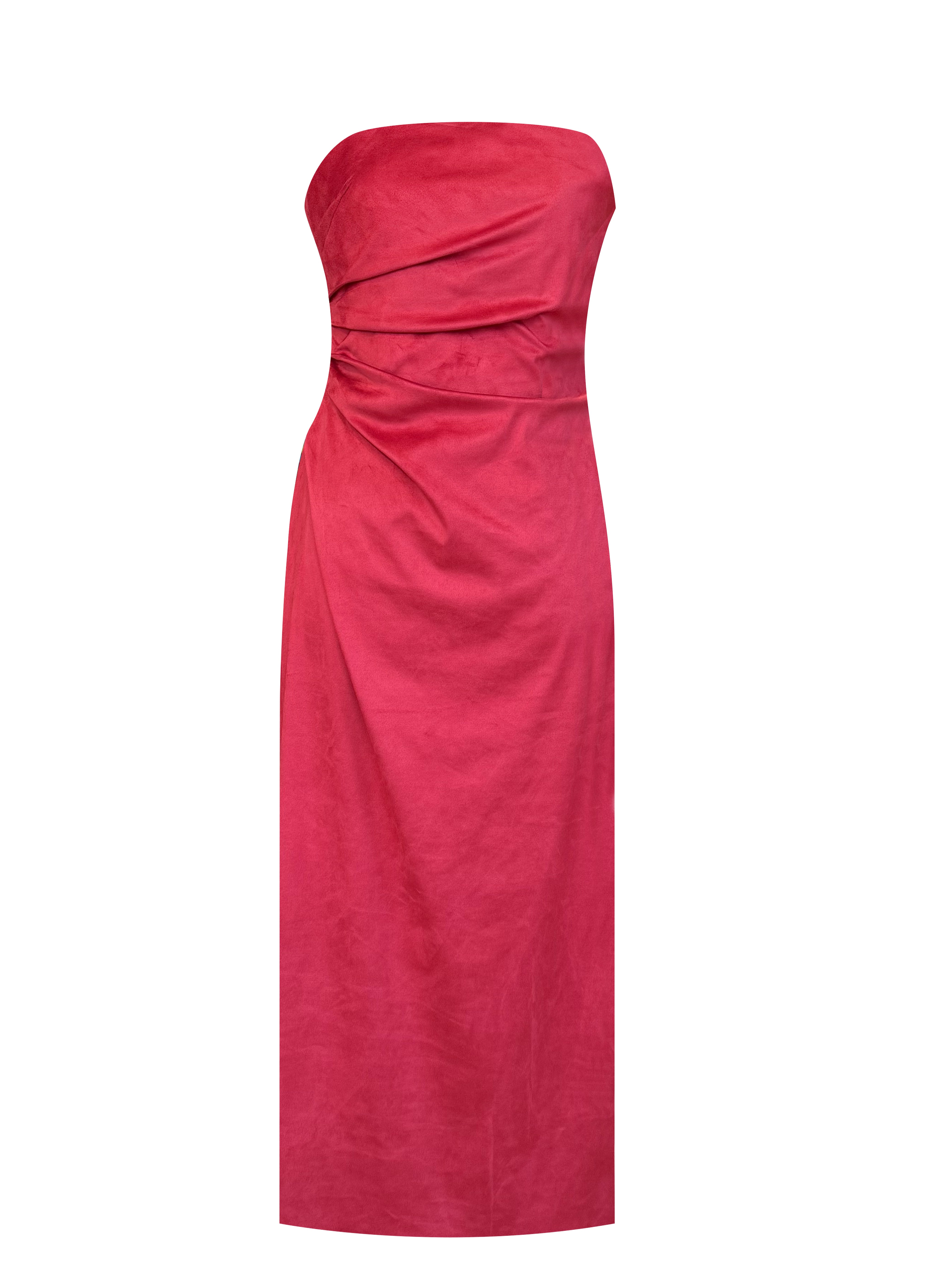 VIREL DRESS SUEDE RED