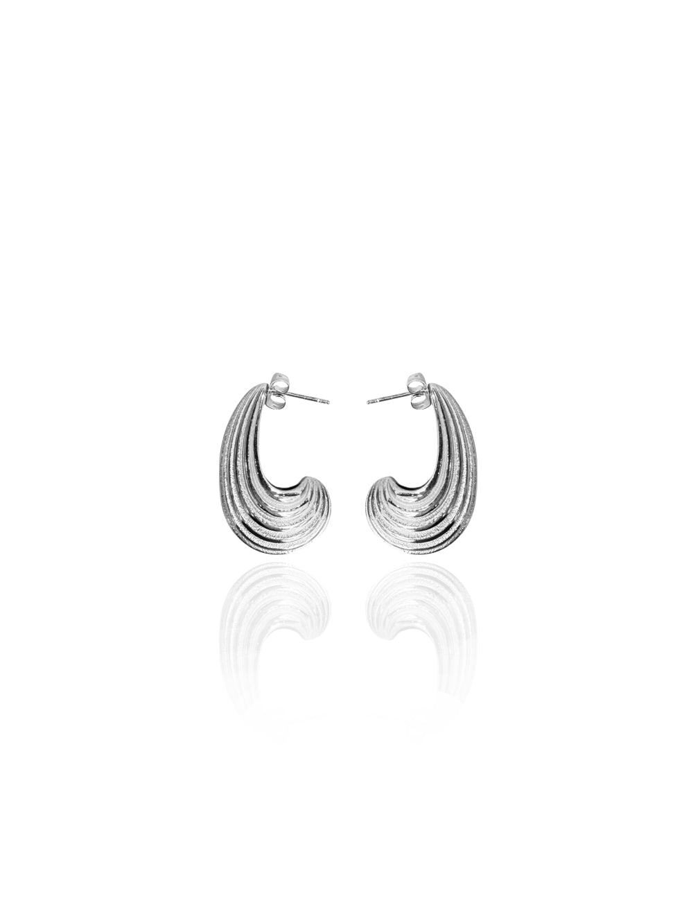 WAVE DROP EARRINGS SILVER
