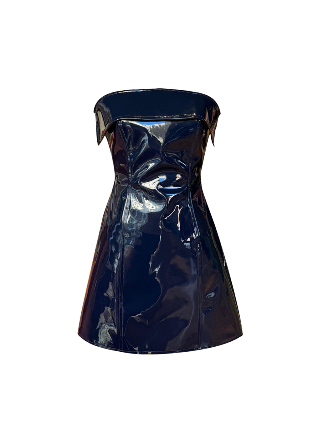 ZENDAYA DRESS CUIR VINYL DARK BLUE
