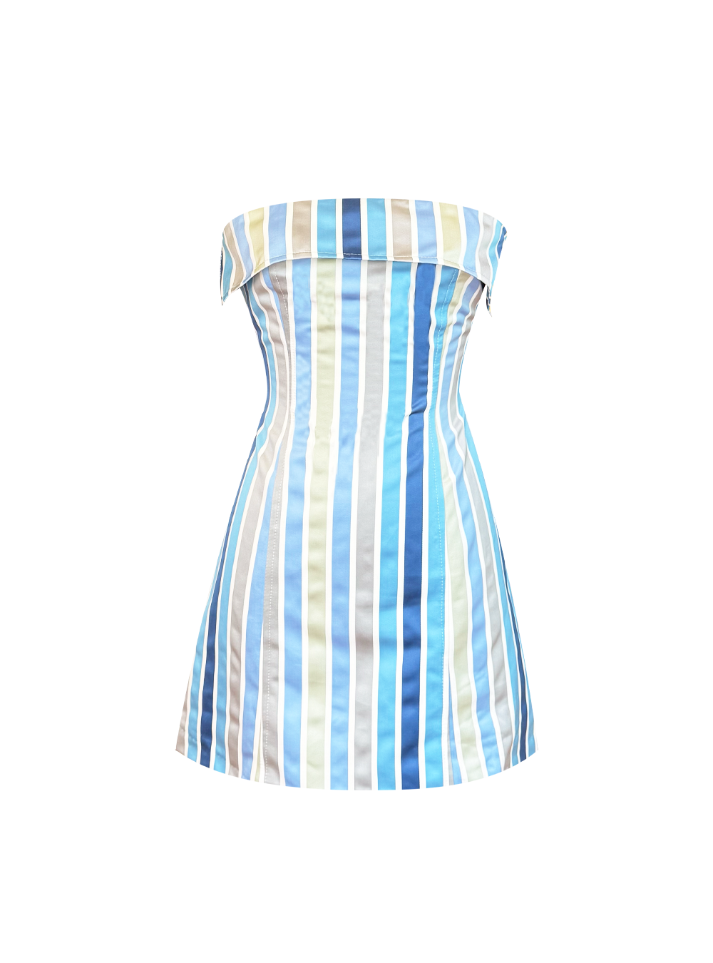 ZENDAYA DRESS SOIE RAYE SHADES OF BLUE