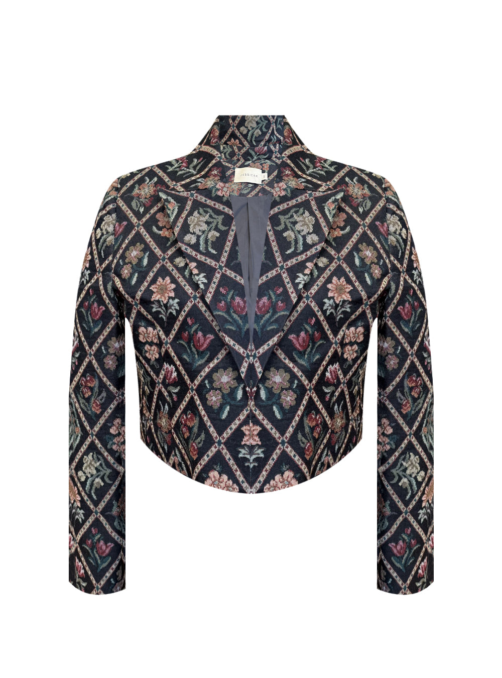 DENI CROPPED BLAZER JACQUARD FLEURI