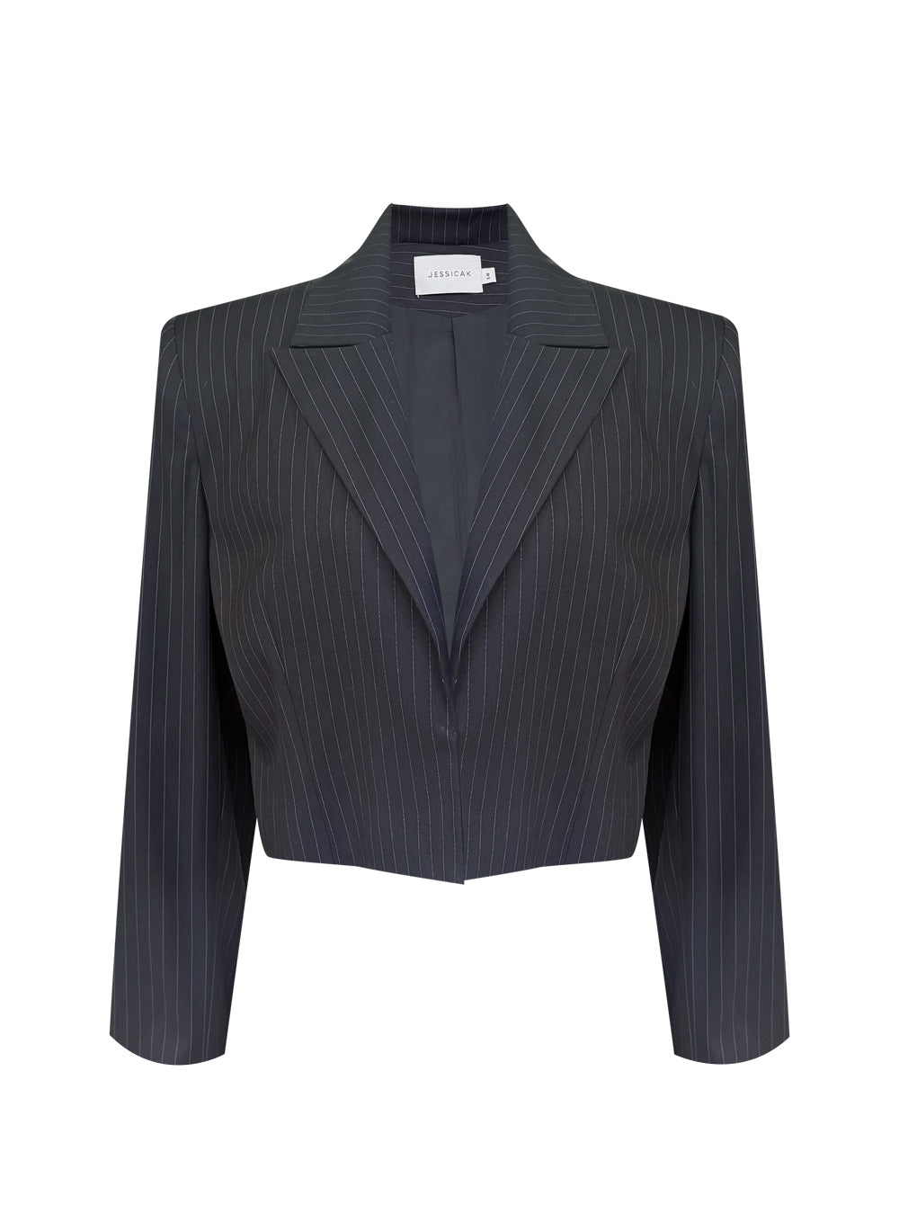 DENI CROPPED BLAZER BLACK STRIPED