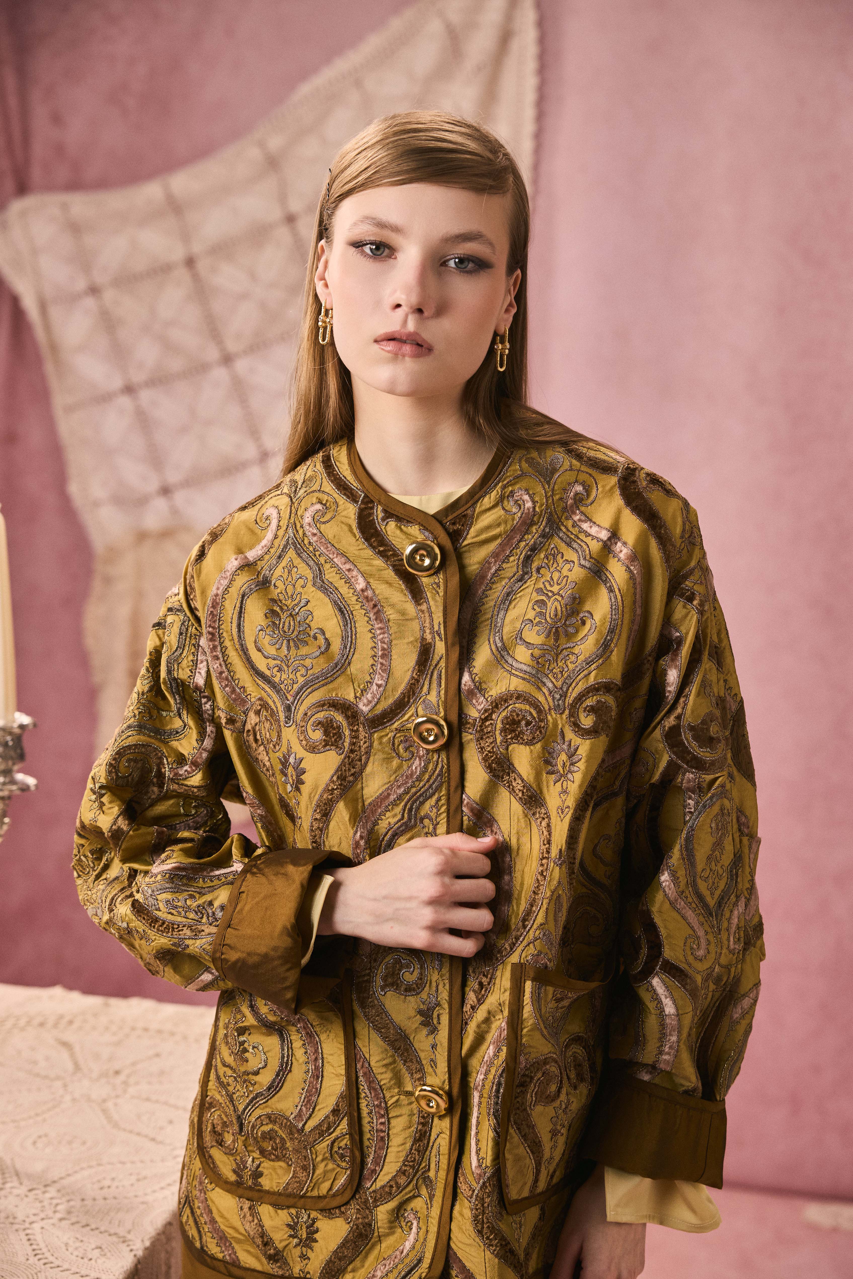 ROMAN JACKET TAFFETA LIME ARABESQUE