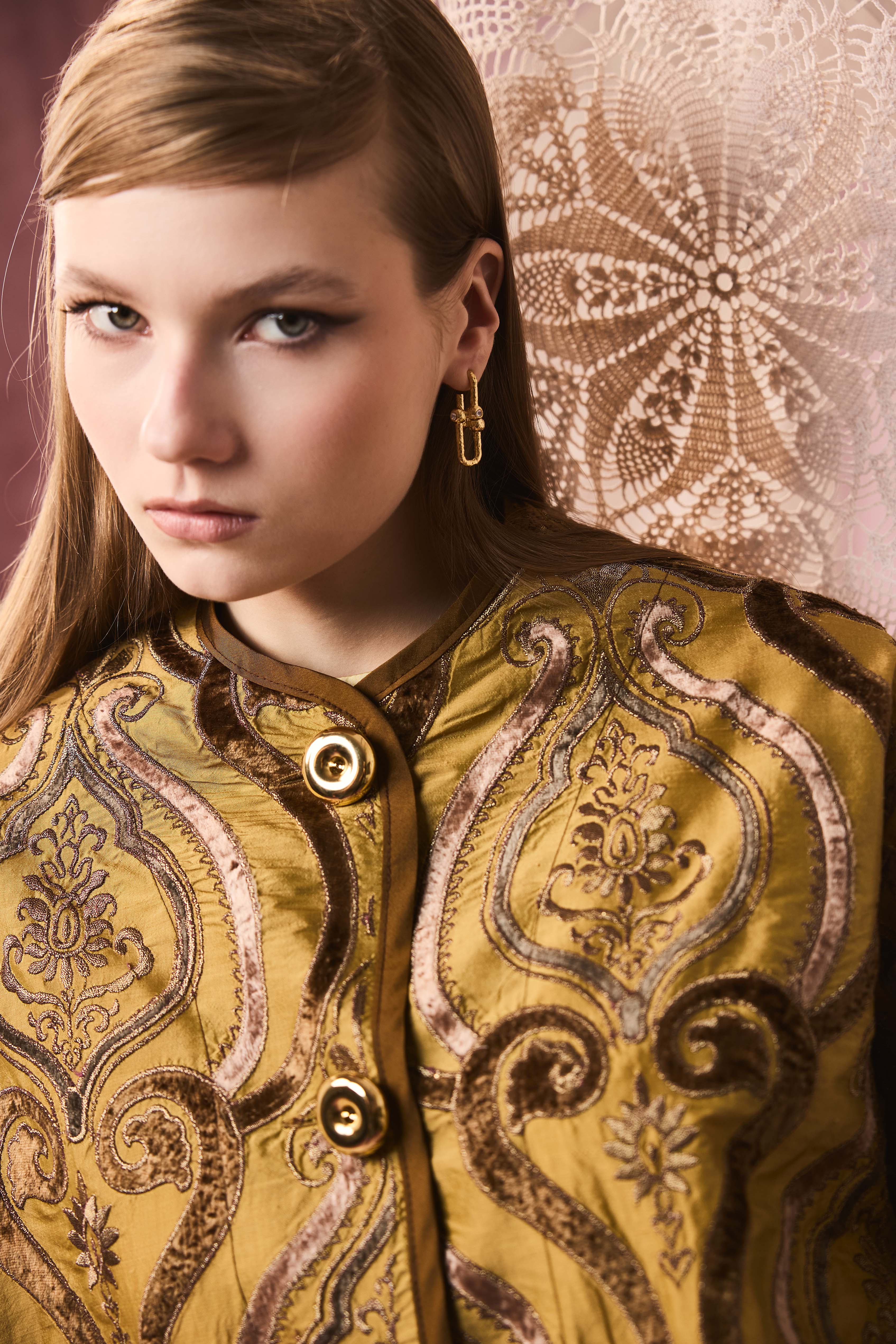 ROMAN JACKET TAFFETA LIME ARABESQUE