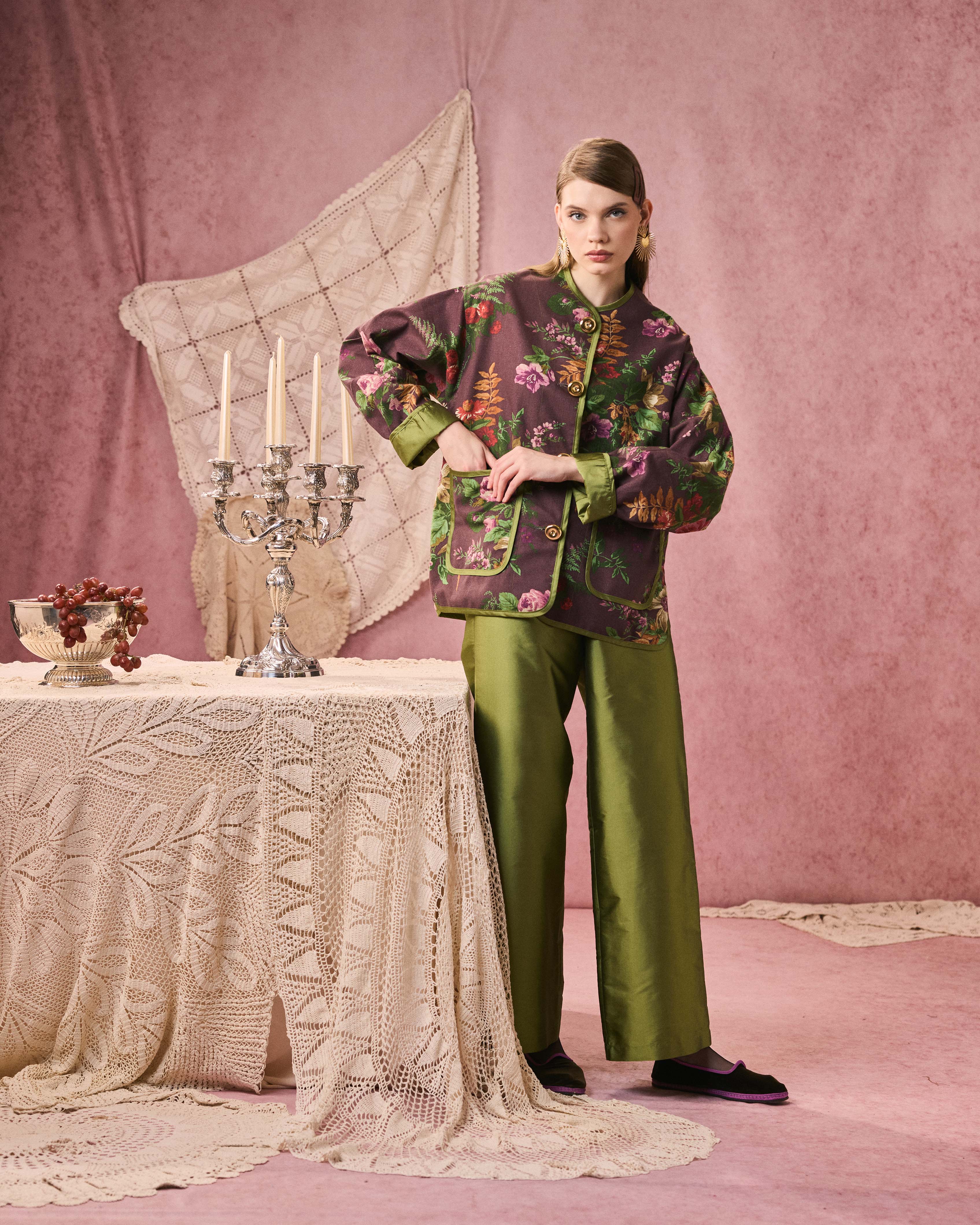 ROMAN JACKET LIN PURPLE FLEURI