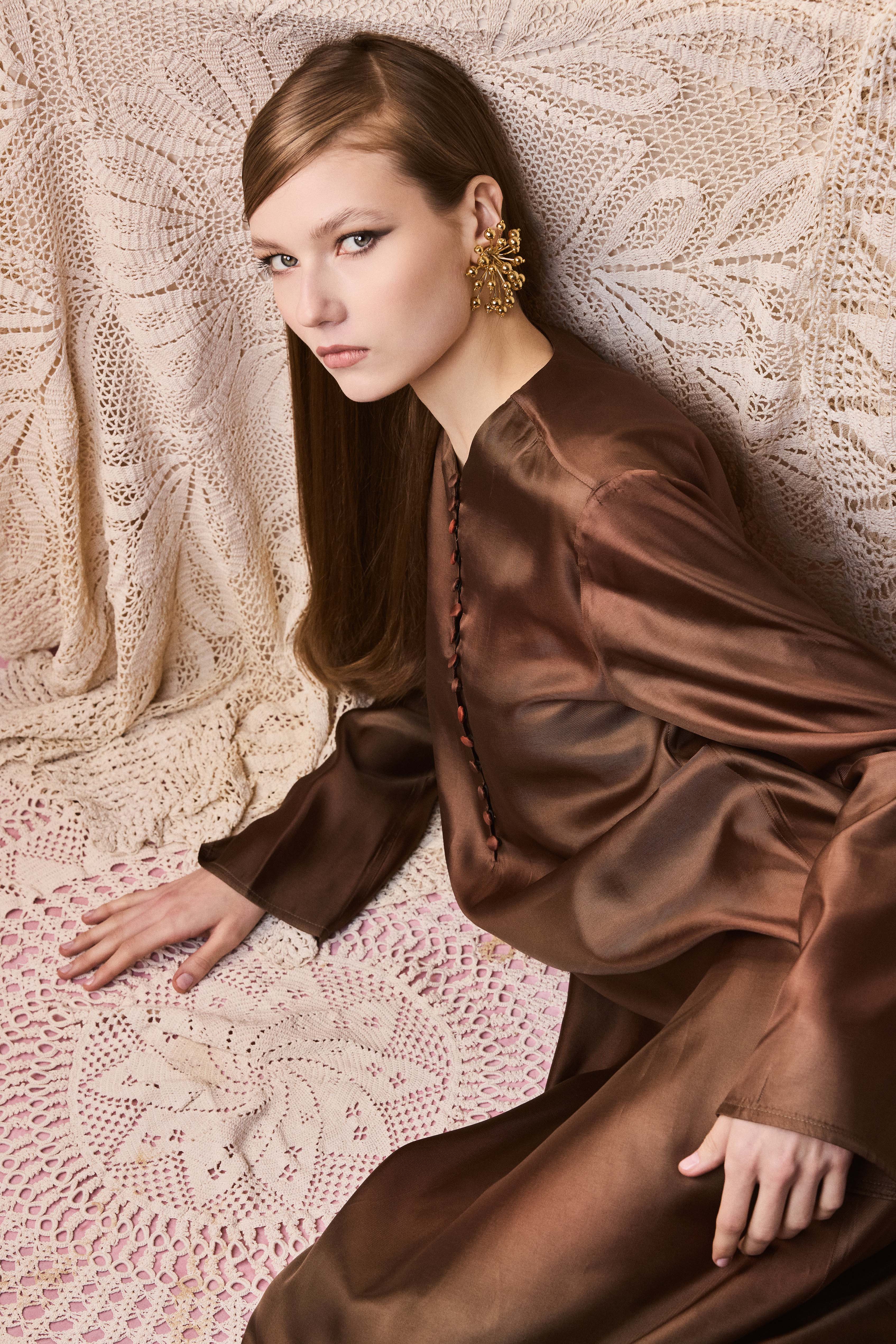 LUEUR DRESS TAFFETA KAKI