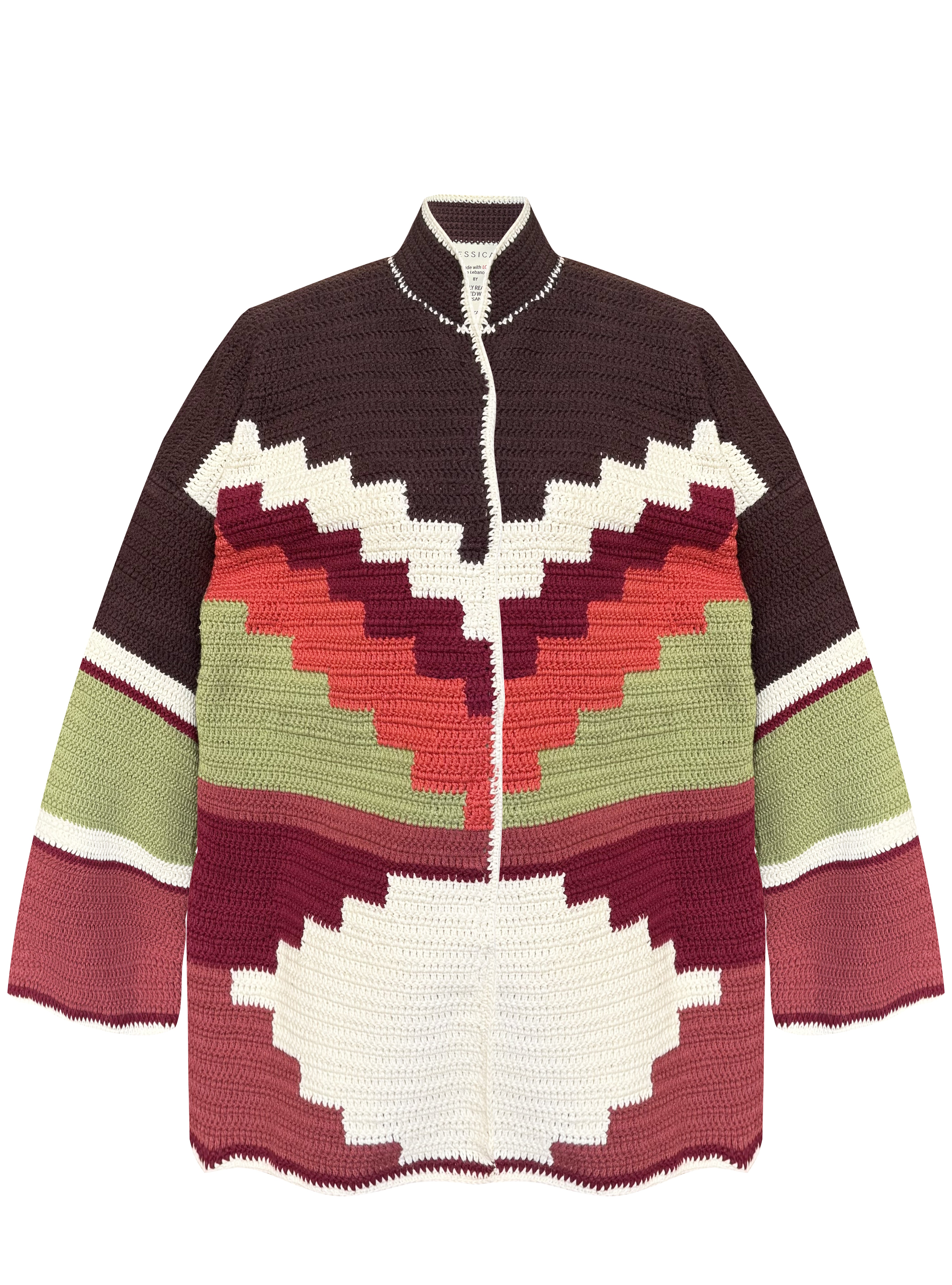 ZINA JACKET BROWN/BURGUNDY/GREEN